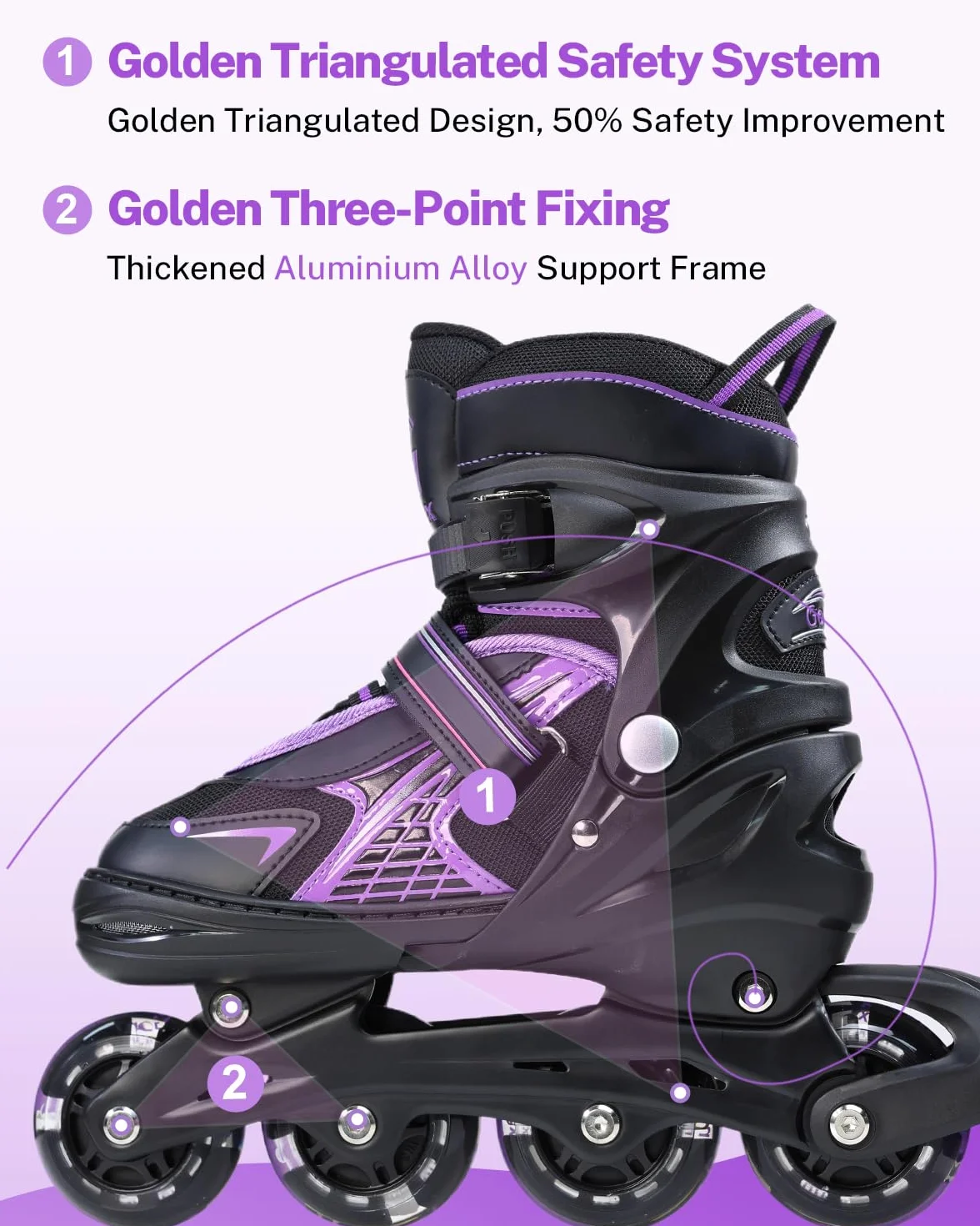 Gonex Pattini in Linea Regolabili con Ruote Luminosa, Inline Skates Bambina Ragazzo Adulti Donna (EU 31-42), Rosa/Verde