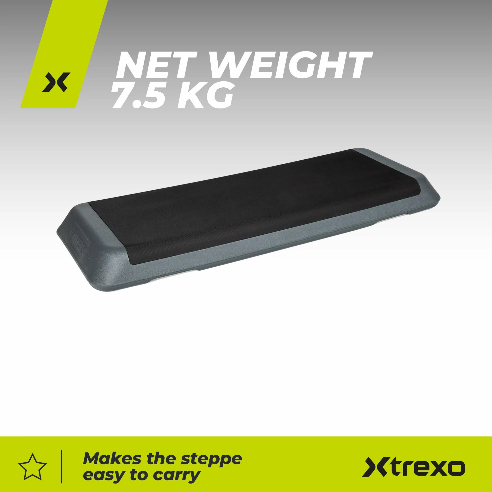 TREXO Stepper Fitness Cardio Altezza Regolabile 10-20 cm Pianale 109x41 cm TRX-AS02