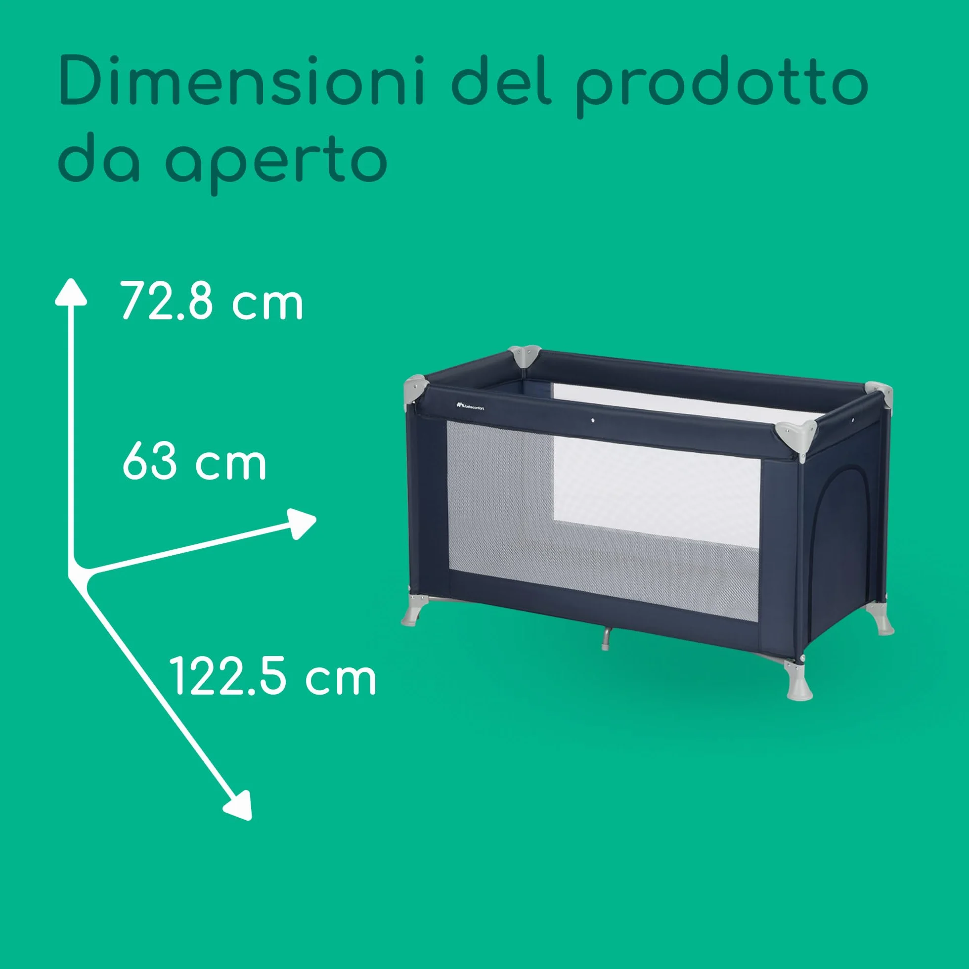 Bebeconfort Sweet Dreams Lettino da Campeggio per Bambini 0-3 anni 15 kg Pieghevole Leggero Materasso Imbottito Navy Blue