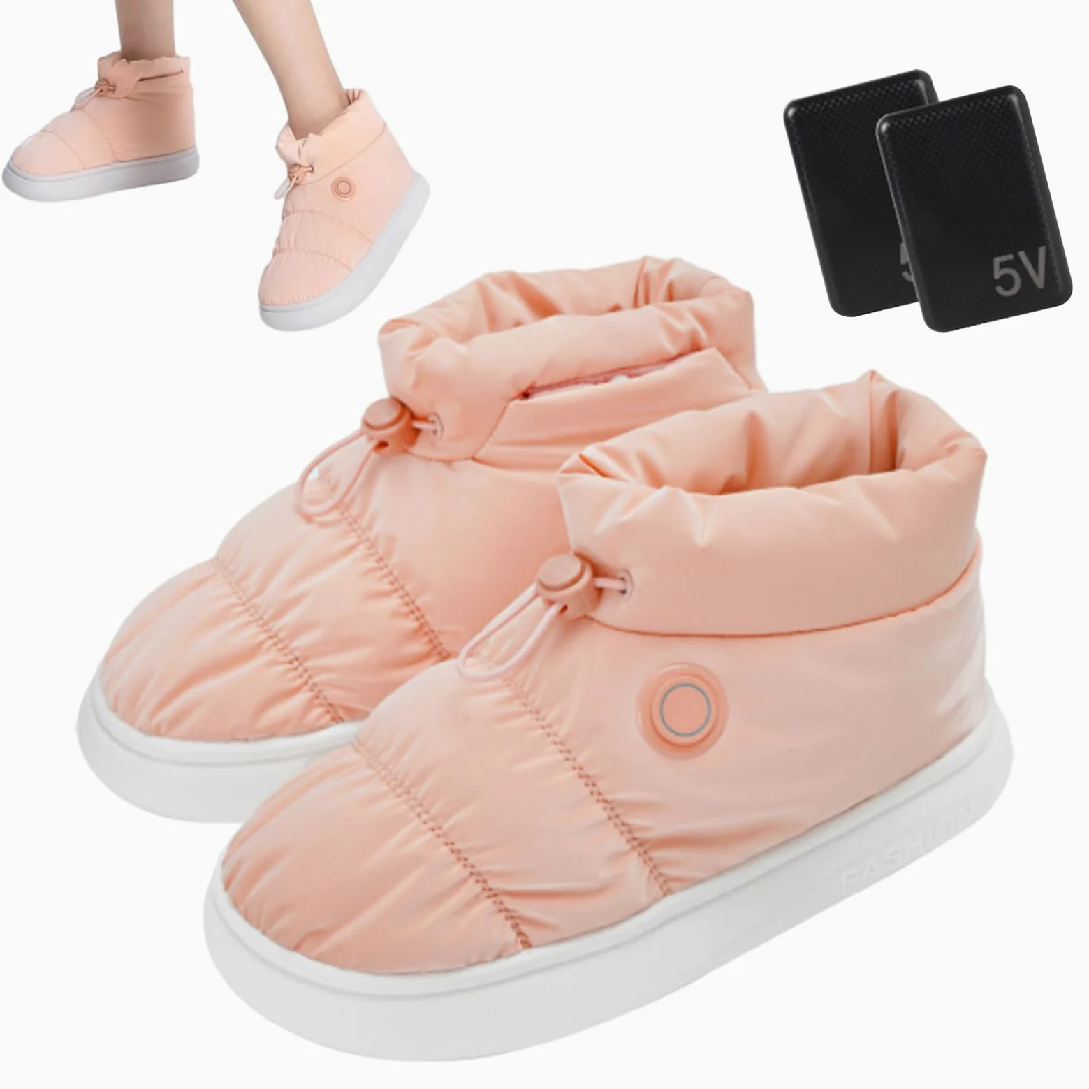 Scarpe riscaldanti elettriche,Scarpe riscaldanti per piedi, riscaldate, antiscivolo, invernali, riscaldate da uomo, ricaricabili, calde, mantengono i piedi caldi, invernali, dri