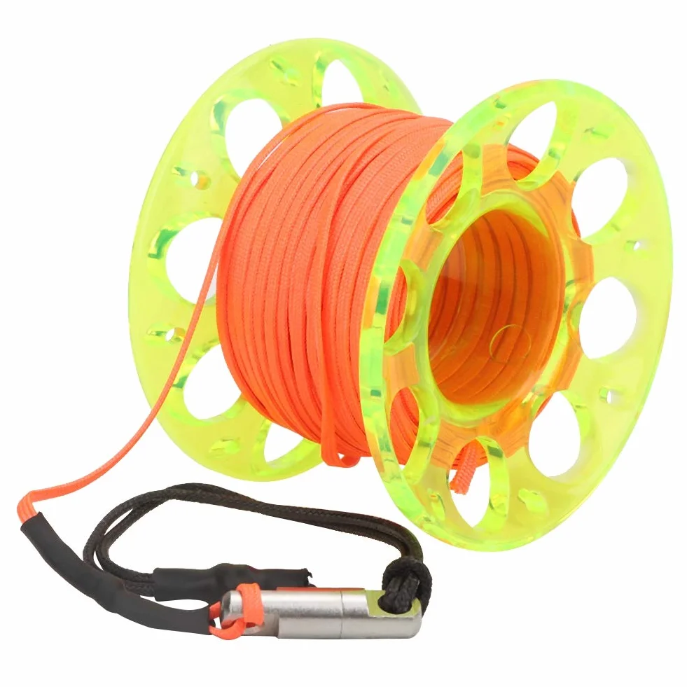 Keenso Bobina da Immersione 15 m, Mulinello da Pesca con Gancio a Forma di P, Giallo