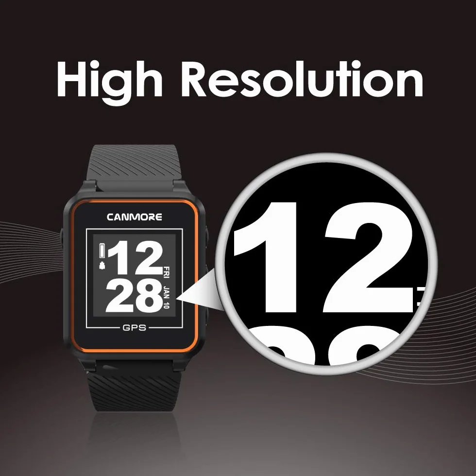 CANMORE TW356 Orologio GPS da golf con mappe mondiali precaricate, display LCD, Arancia