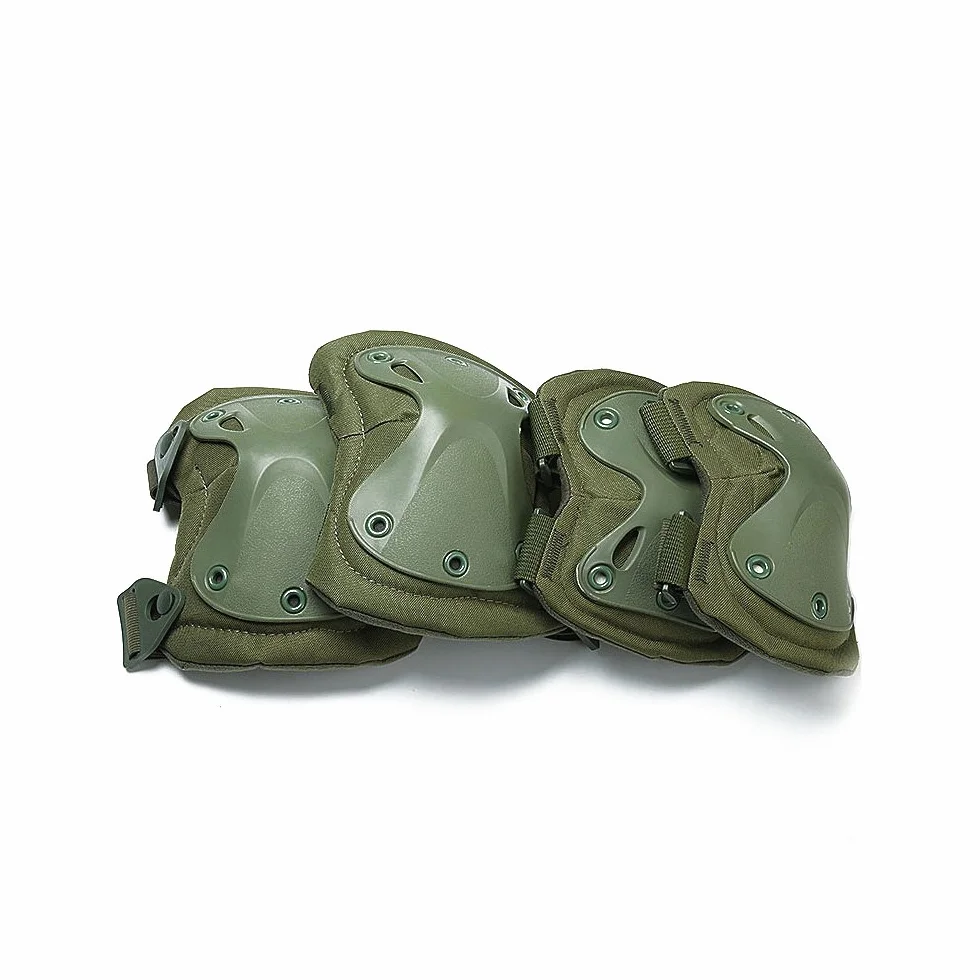 Ginocchiere e gomitiere combattimento tattico militare, protezione imbottita con scocca a X rigida