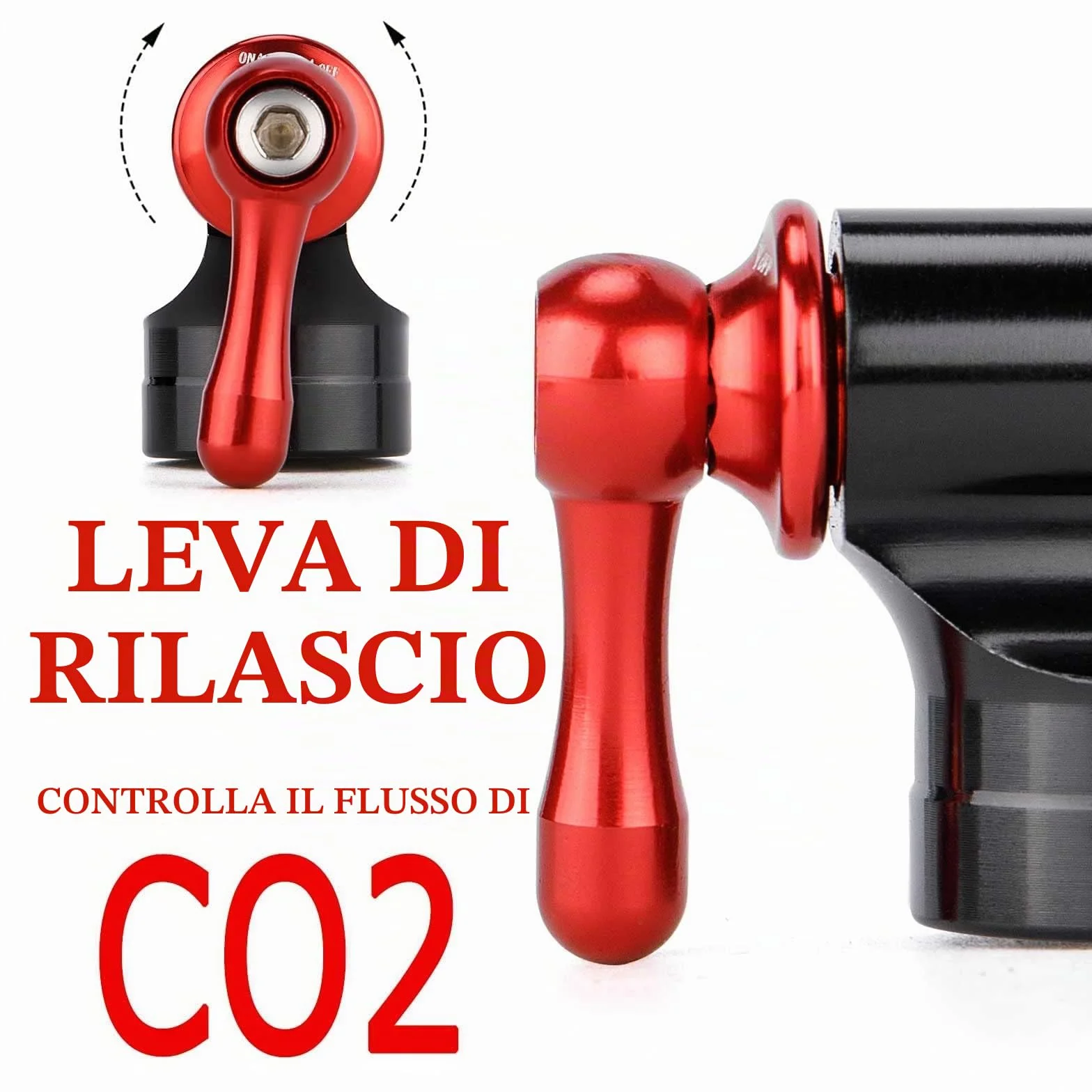 Pompa CO2 portatile Kit di gonfiaggio con cartucce 5x16g per pneumatici bici - Valvole Presta e Schrader
