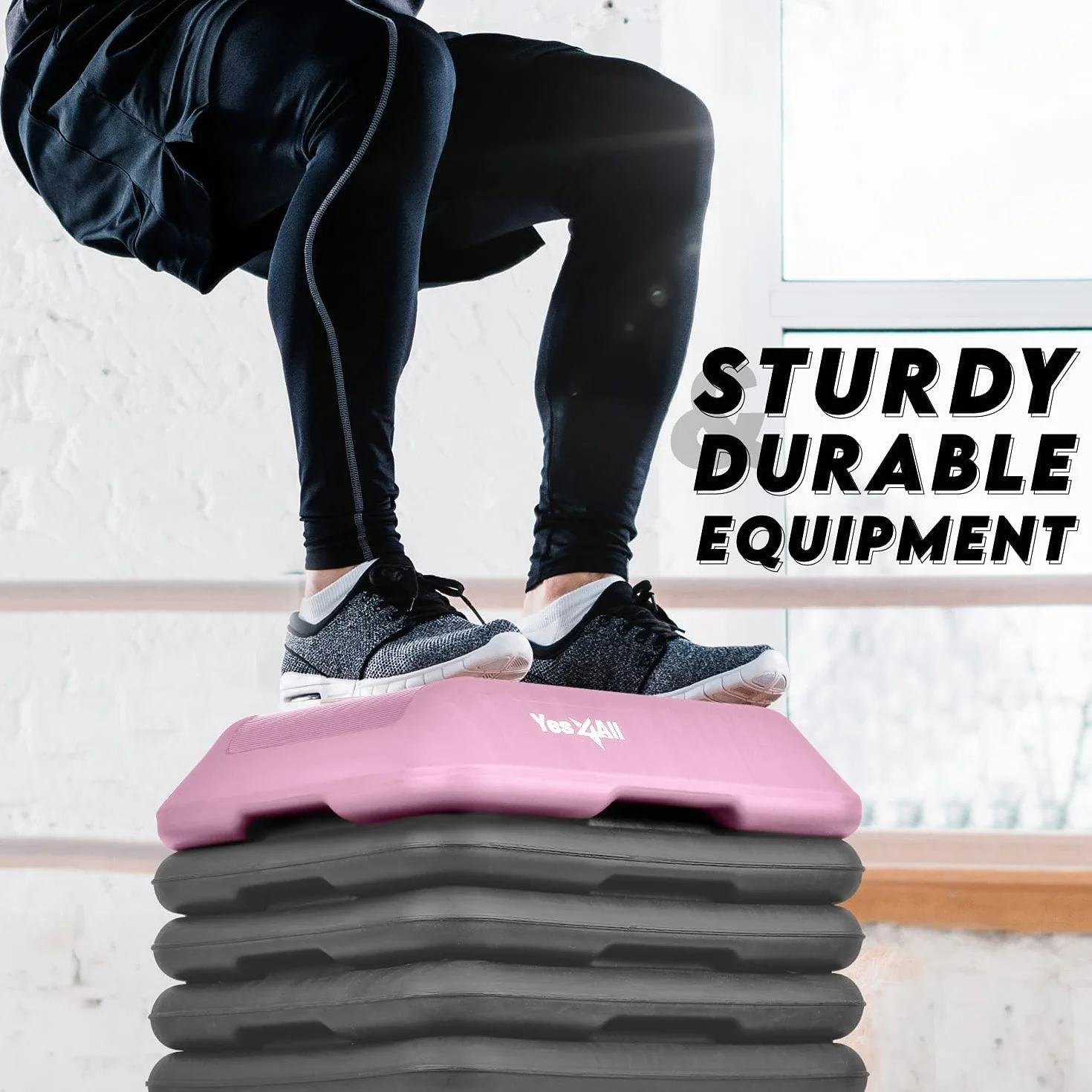 Yes4All Step Aerobica Aerobic Stepboard 3 Gradini Regolabili Altezza 10cm 15cm 20cm Stepper Fitness
