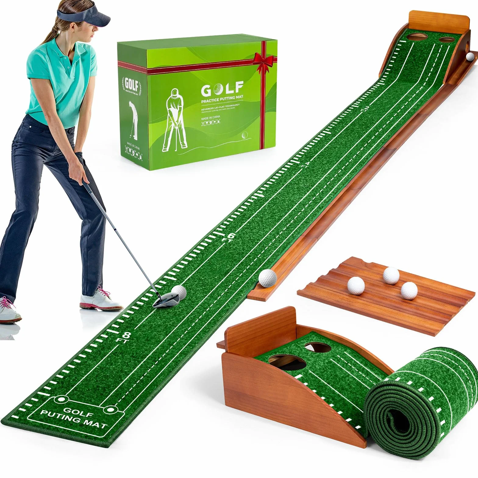 Golf Putting Mat Indoor, Mettere Verde, Tappetino da Golf, Mettere Pratica