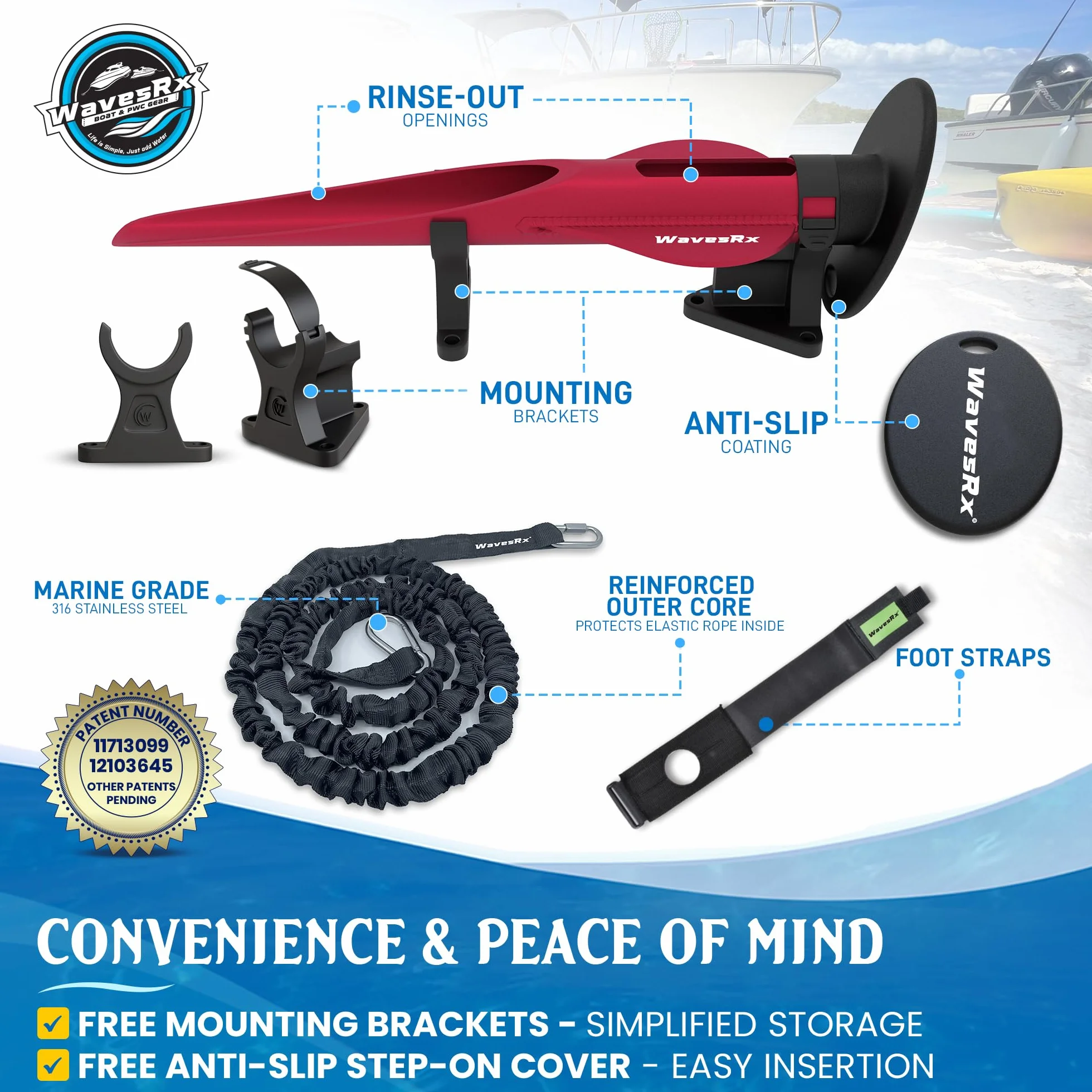 WAVESRX Ancora da Spiaggia in Alluminio Ultraleggera per Barche, Pontoni, Moto d'Acqua