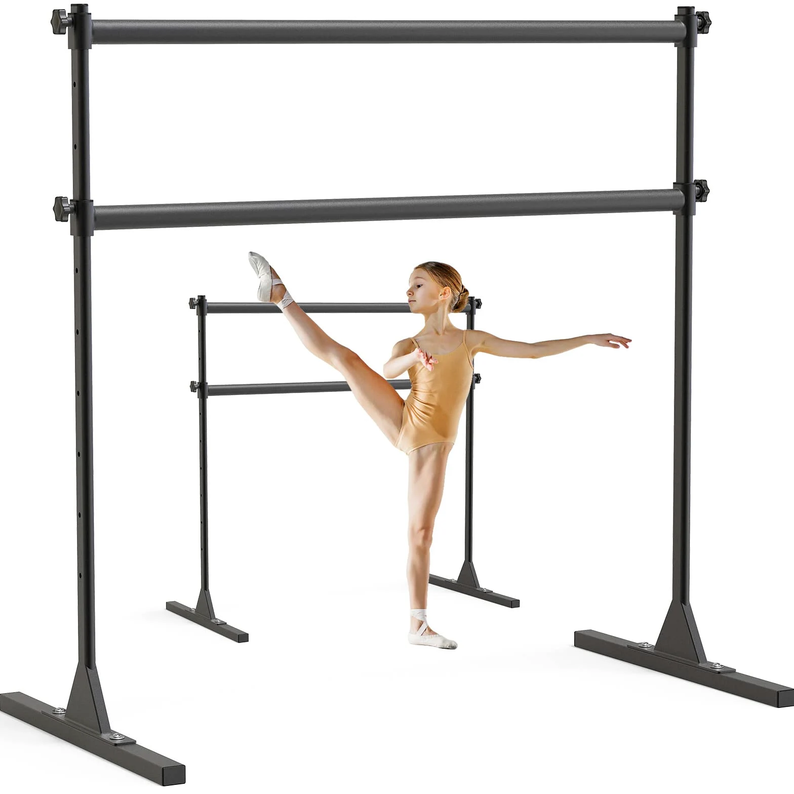 SELEWARE Sbarra da Balletto Regolabile in Altezza Autoportante Sbarra da Balletto Resistente Sbarra da Danza di Supporto per Movimenti alla Sbarra Stretching del Corpo Trazioni, Costruzione Robusta