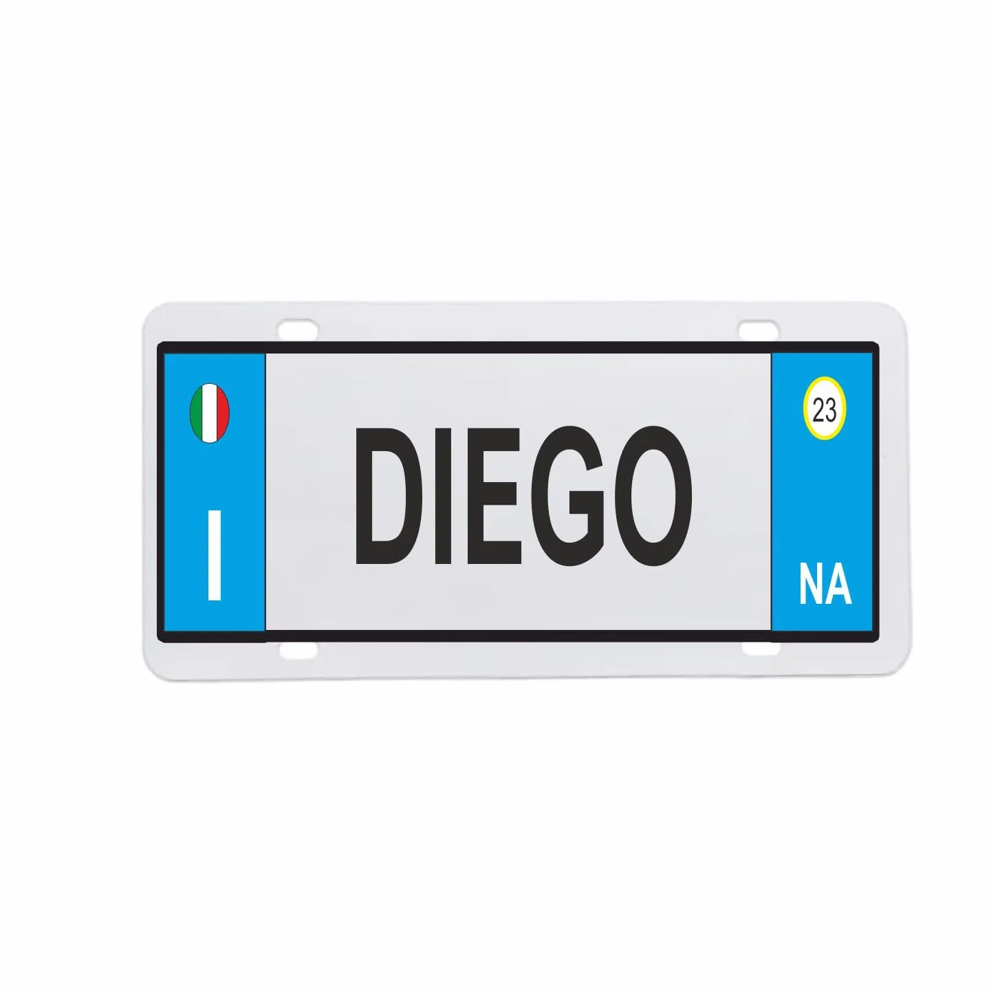 AMA SHOP targa auto personalizzata con nome data e numeri o frase, Alluminio, con stampa sublimatica, Ventose incluse| idea regalo |