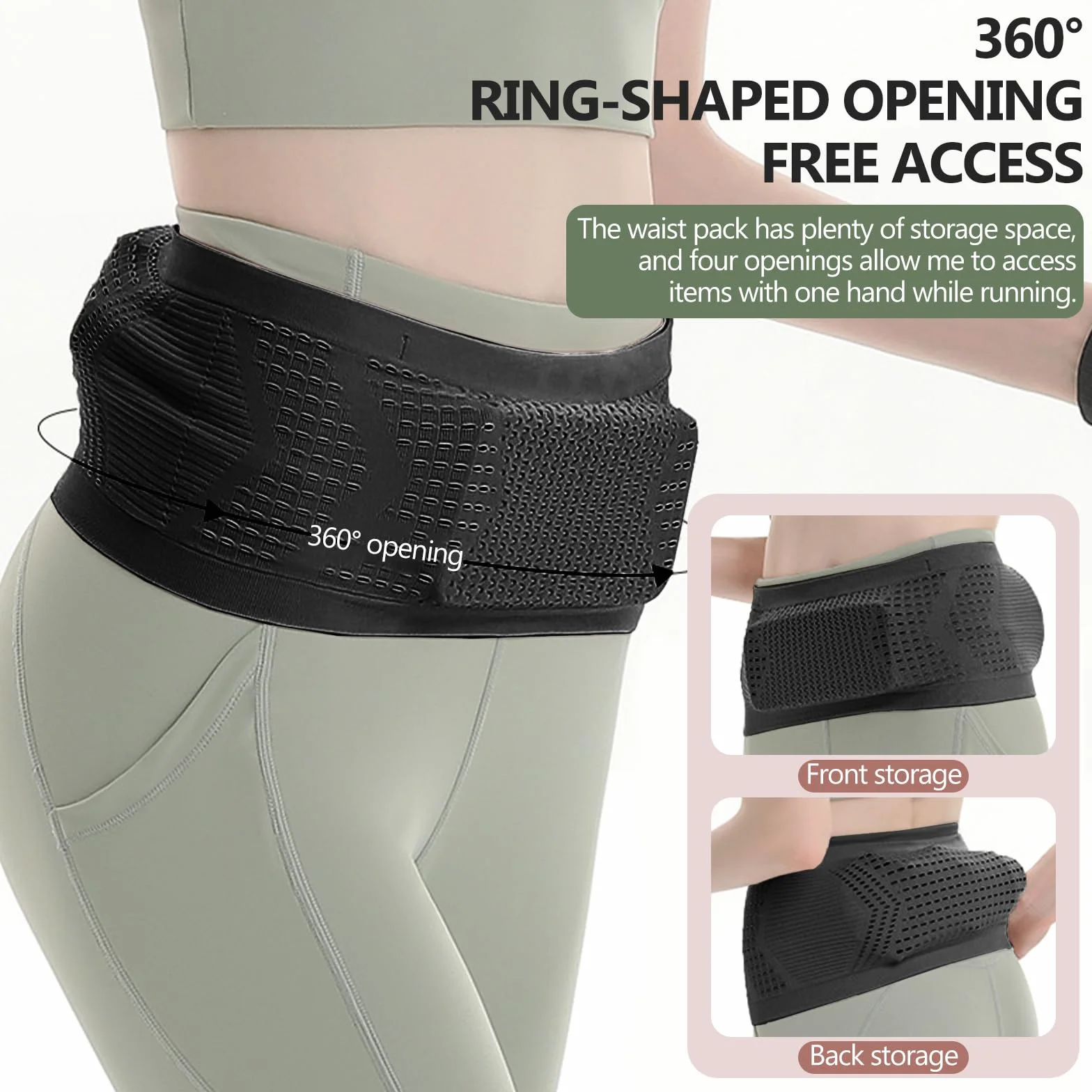 Marsupio Running Traspirante in Maglia Multifunzionale per Ciclismo Jogging Fitness