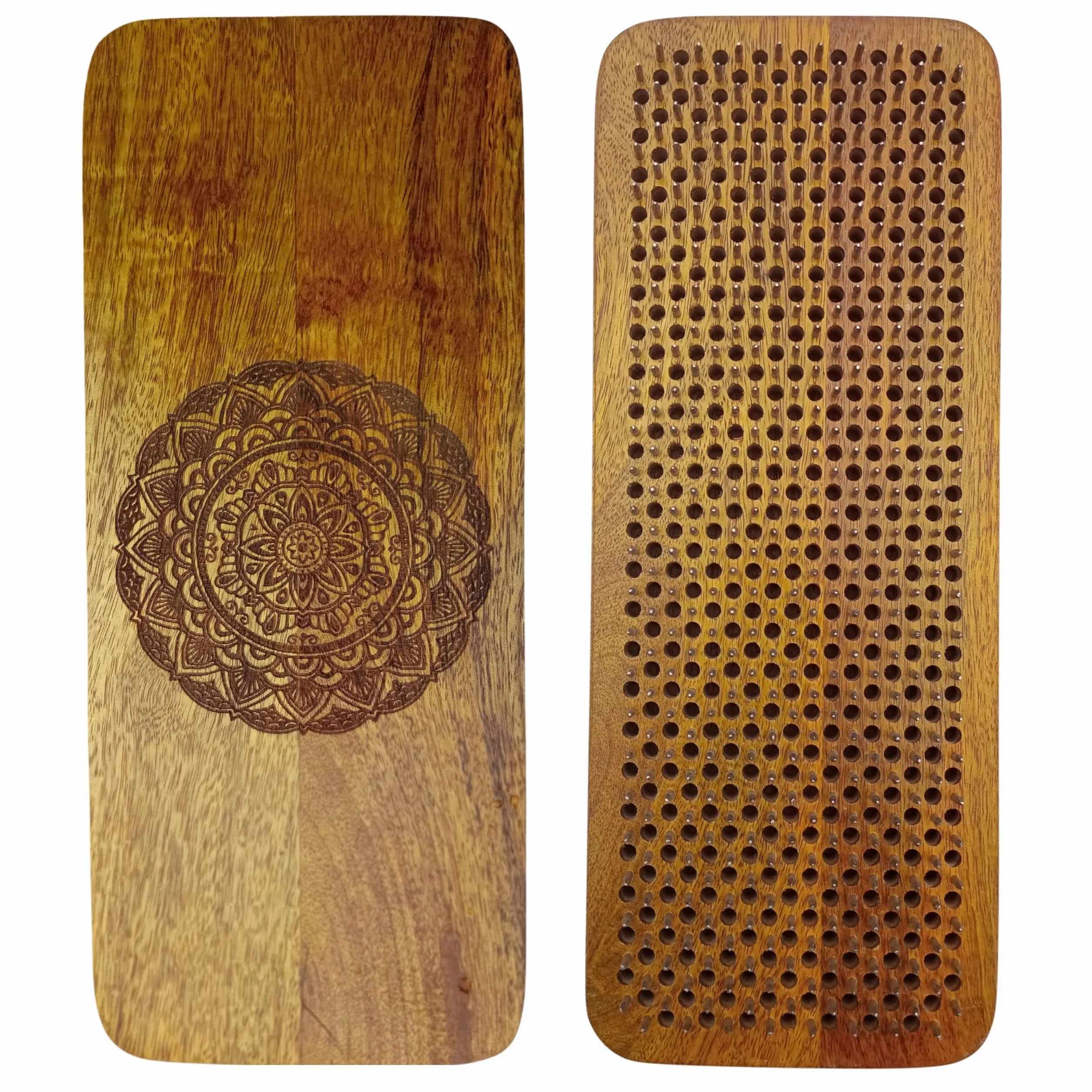Sadhu - Tavola per pratica yoga, in legno di mango, 100% fatto a mano, 3 misure: 10 mm, 12 mm e 15 mm, allevia la tensione, favorisce la circolazione sanguigna, aiuta ad emicrania disturbi del sonno