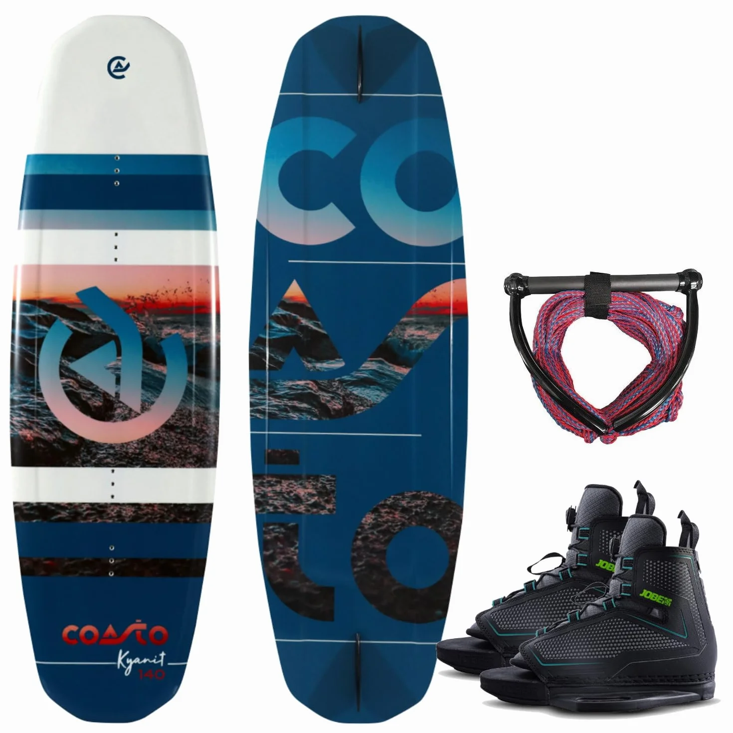 Brunelli COASTO KYANIT 140 Wakeboard Package Flex Manubrio con Rilegatura 39-46