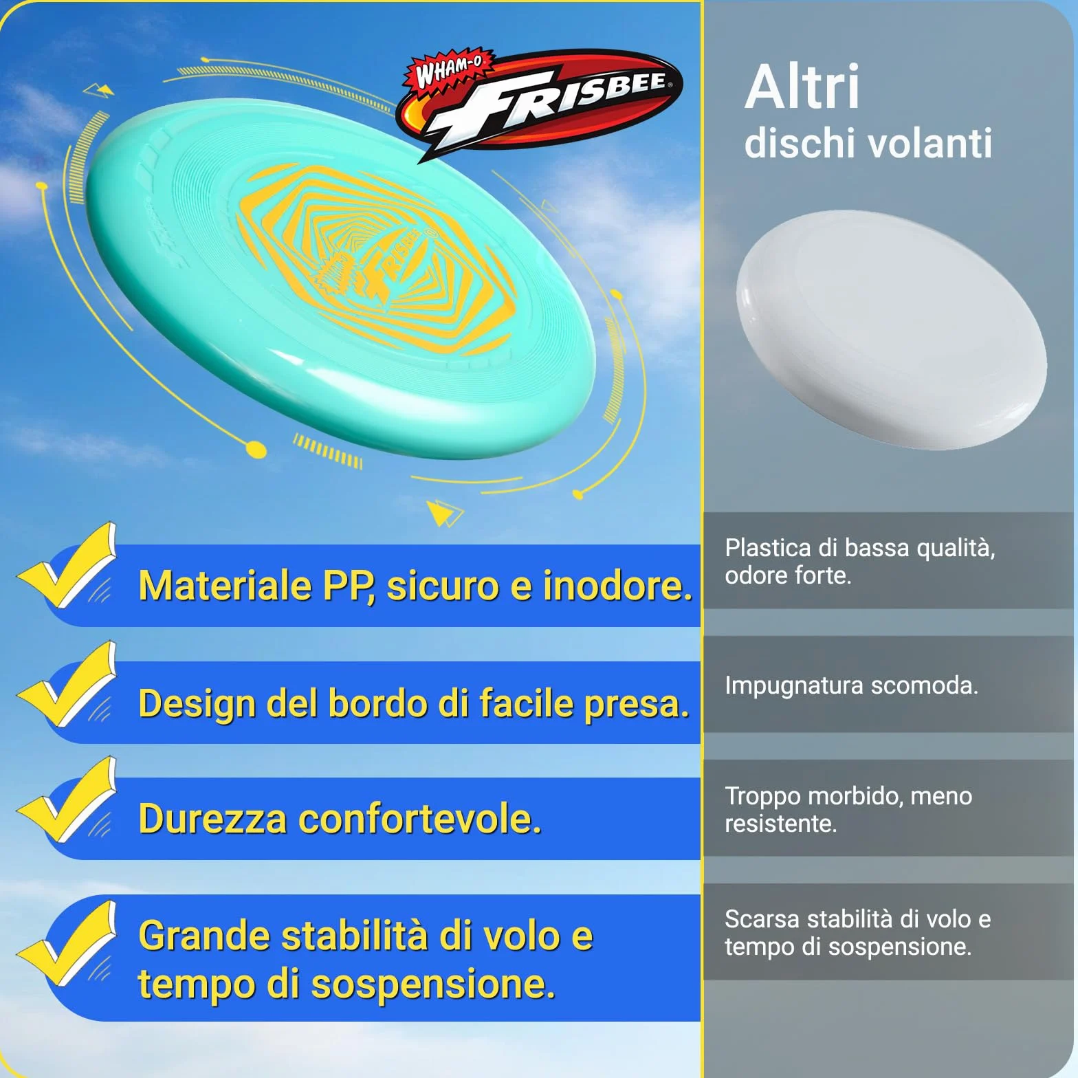 Wham-O Frisbee 2 Pack Dischi Volanti 22.86 cm Leggeri Colorati per Principianti Bambini Ragazzi Ragazze 5+ Anni Gioco Esterno Spiaggia Parco Giardino 70g
