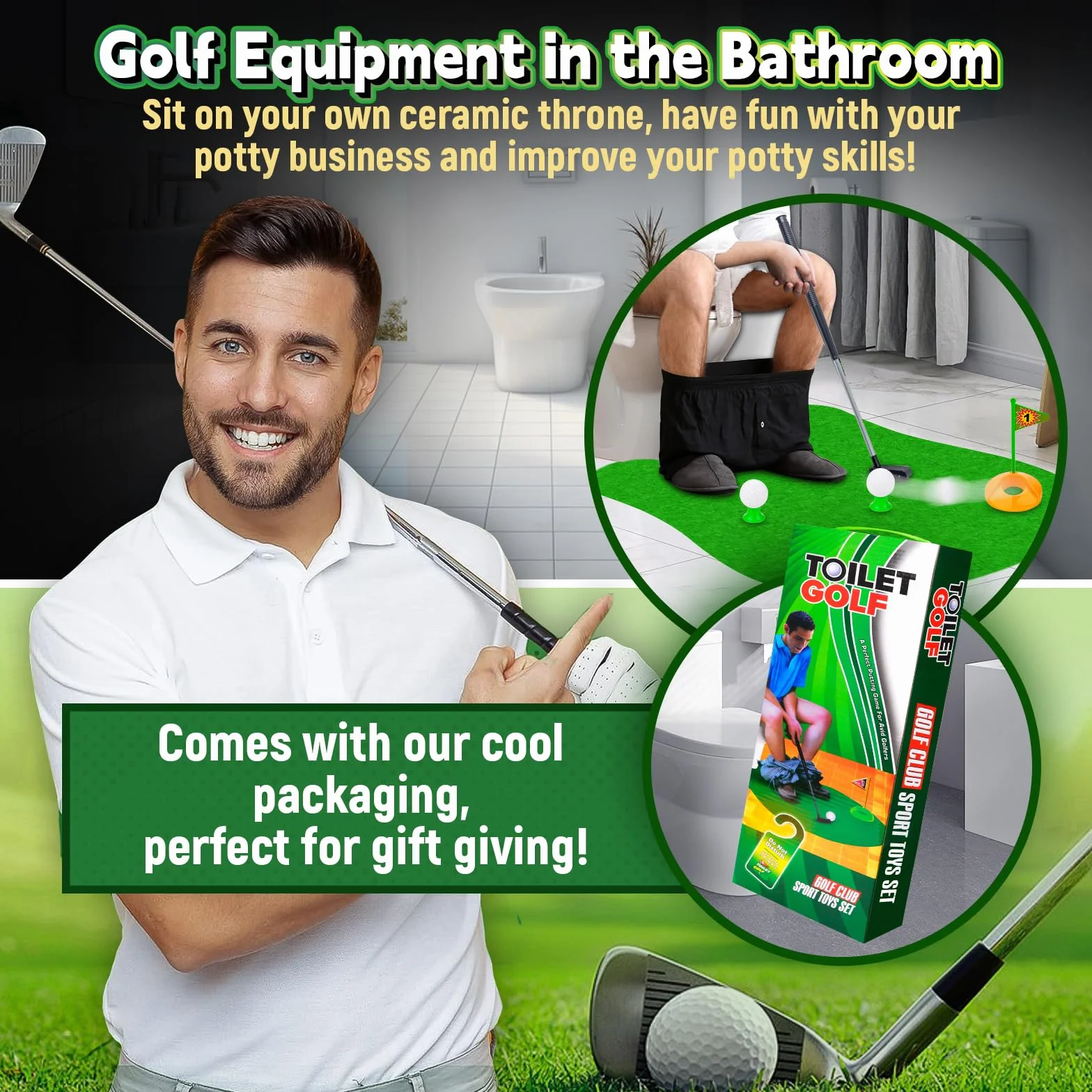 Pipihome Golf da Bagno Minigolf Regalo Uomo