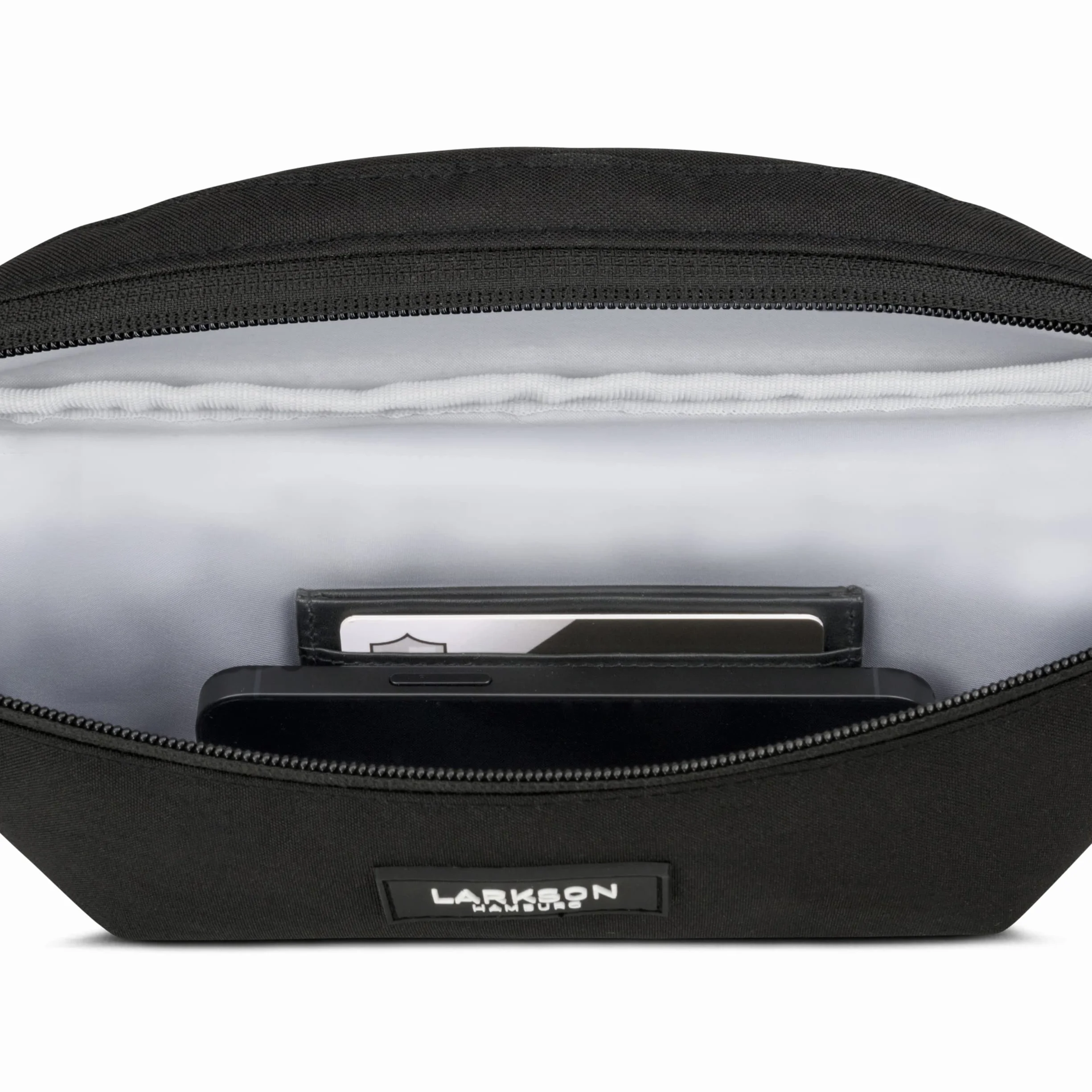Larkson Marsupio Donna e Uomo Nero - Finn - Cintura Borsa a Tracolla Idrorepellente per Festival e Sport