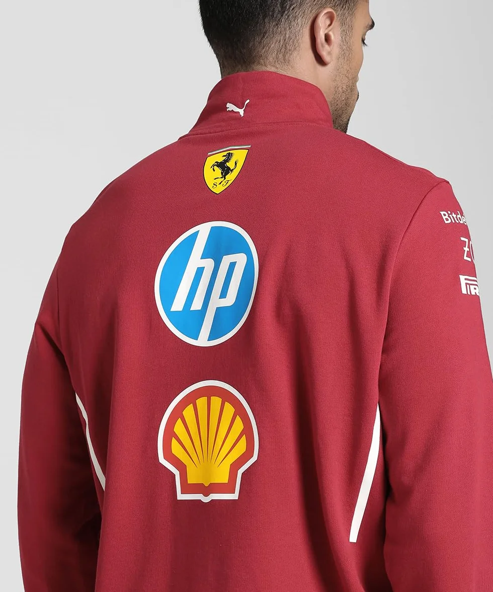 PUMA Scuderia Ferrari F1 Maglione 1/2 Zip Team 2025 Rosso