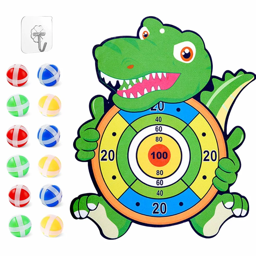 Giocattolo per Freccette con 12 Palline Adesive Bersaglio Tiro al Bersaglio Giochi Bambini 3-12 Anni