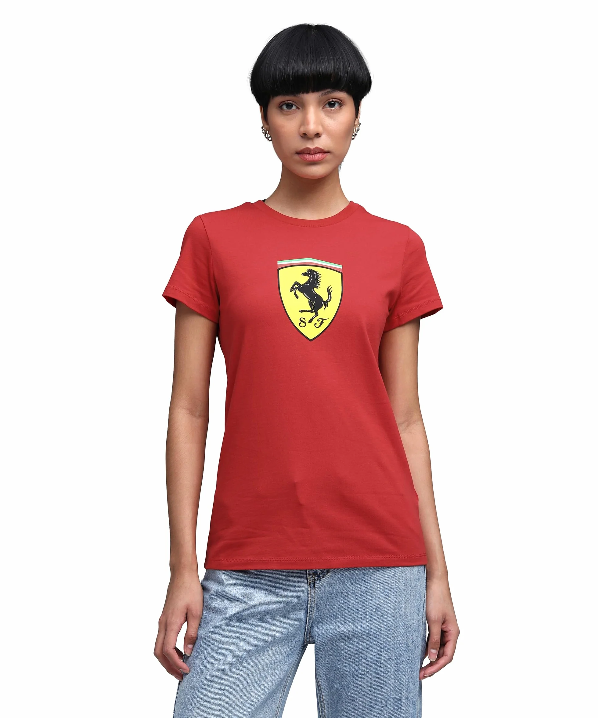 PUMA Scuderia Ferrari F1 T-Shirt Donna Grande Logo Scudetto