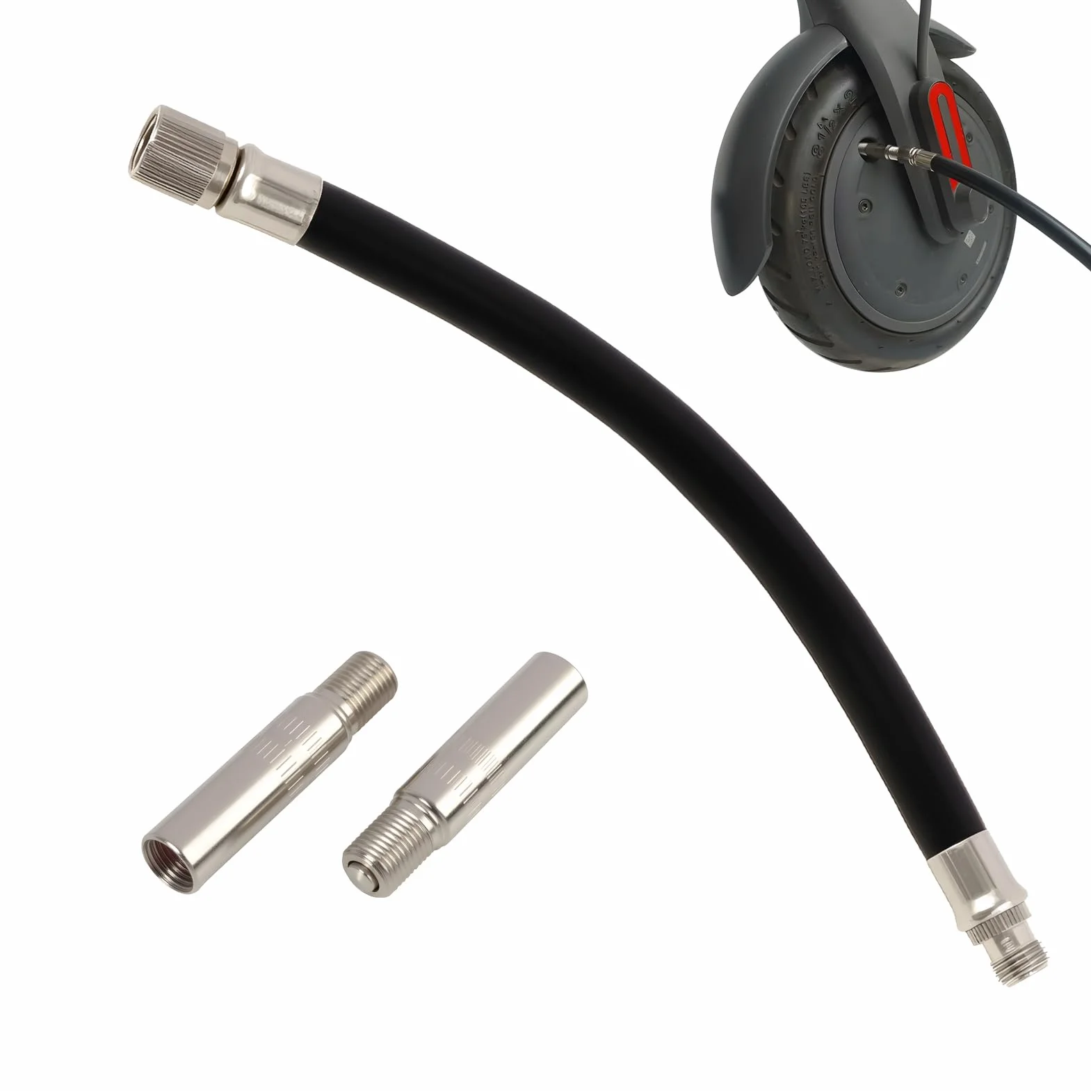 3 Pezzi Gonfiatore di Estensione, Pneumatici Valvola di Estensione, con 2 Prolunghe 39mm e Tubo Gonfiaggio 160mm Adattatore Valvola per Scooter Xiaomi M365 Pro 2 1S Max G30 Auto Moto Bici Gommoni