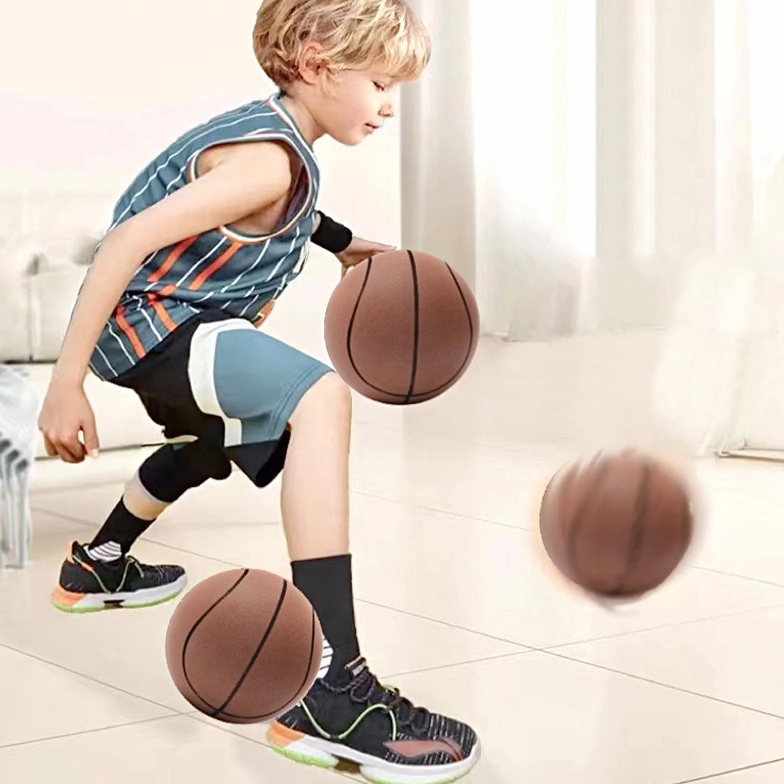 Generico Pallacanestro Silenziosa - Palla Da Allenamento Indoor Da Basket Silenziosa In PU Da 7 Pollici | Palloni Da Baskets Per Interni In Morbida Schiuma Palloni Da Basket Silenziosi Per Dribbling