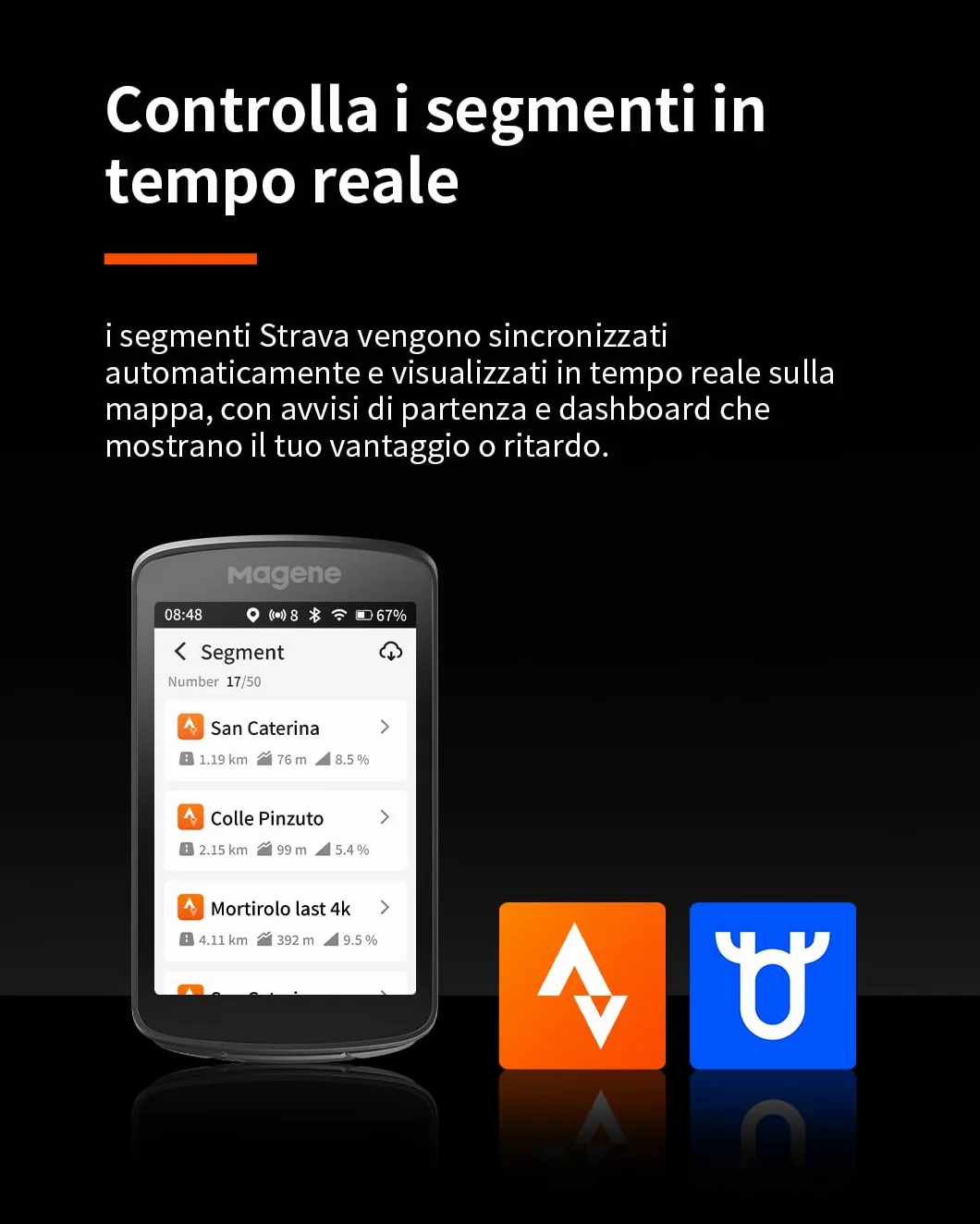 Magene C706 GPS Ciclocomputer Navigazione Cartografica Touchscreen 3,3" Dual-Band