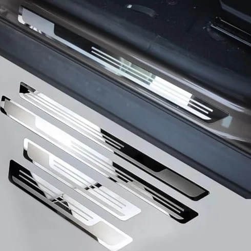 4 Pezzi Listello Battitacco in Acciaio Inox per BYD Atto 2 DM-i 2025 2026, Auto Acciaio Inox Battitacco Protezione Benvenuto Pedaliera Accessori