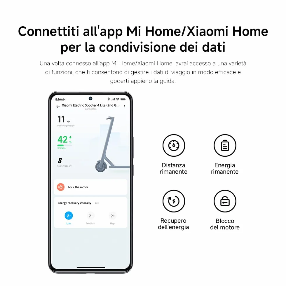 Xiaomi Electric Scooter 4 Lite 2a Gen 10" 300W 25km Autonomia 20km/h