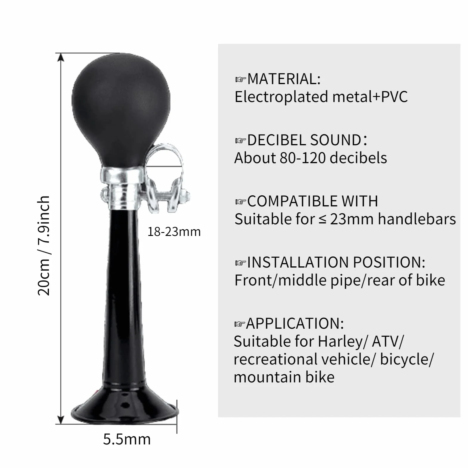 Avvisatore Acustico per Bicicletta Campanello Bici Bambini con Supporto Metallo