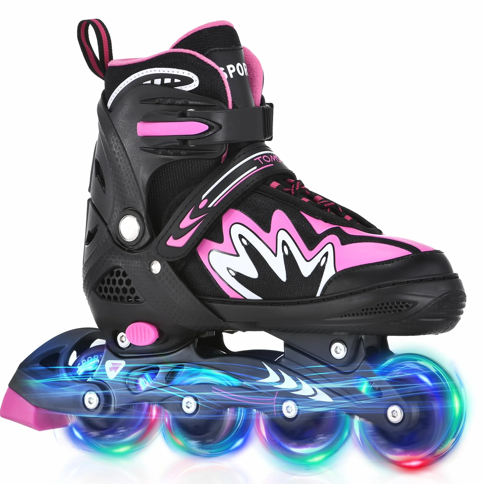 TOMSHOO Pattini a Rotelle con Ruote LED Regolabili per Bambini