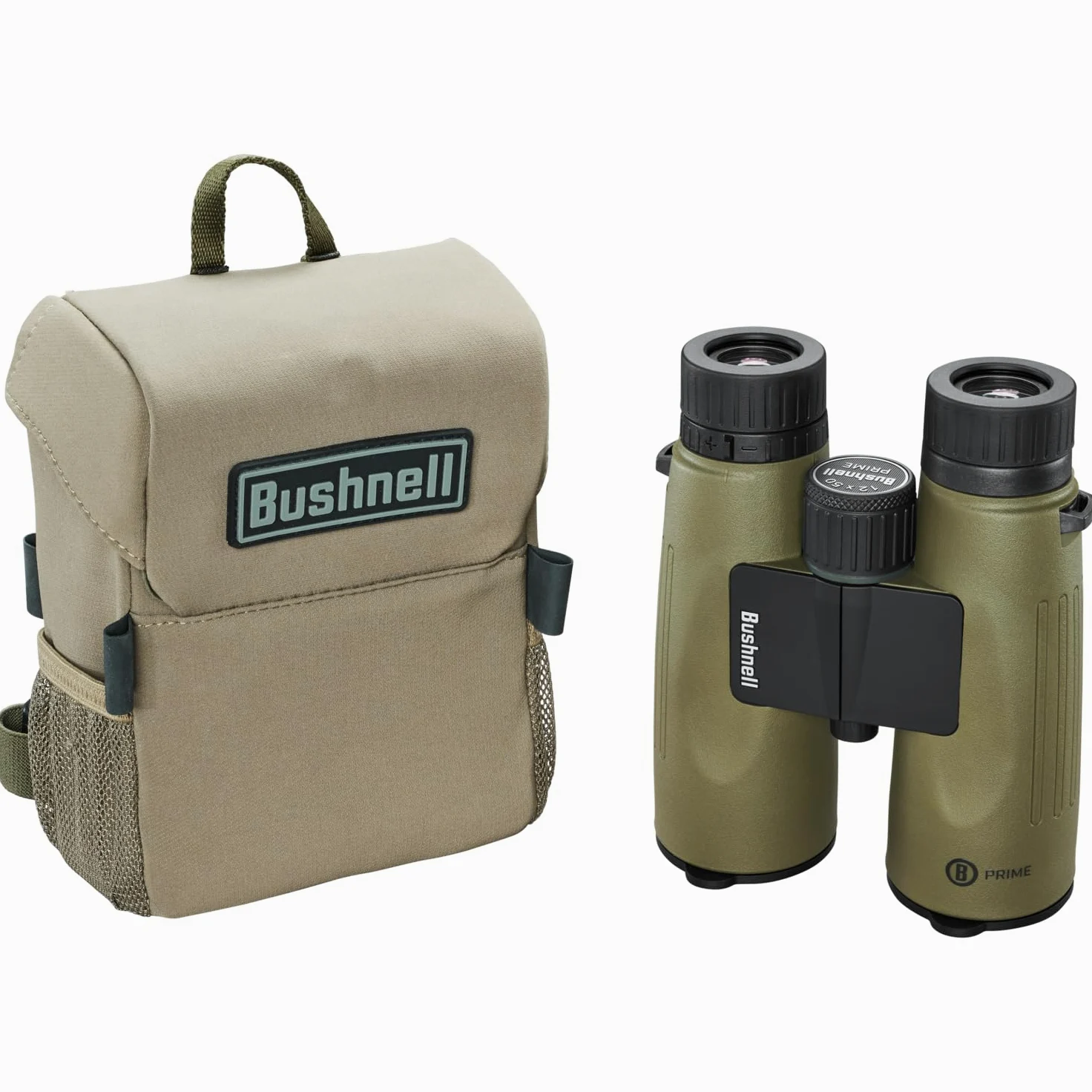 Bushnell Prime, binocolo 12 x 50 e Vault Bino Caddy Combo Pack, binocolo da caccia impermeabile con robusta custodia binocolo per caccia, bird watching ed escursionismo