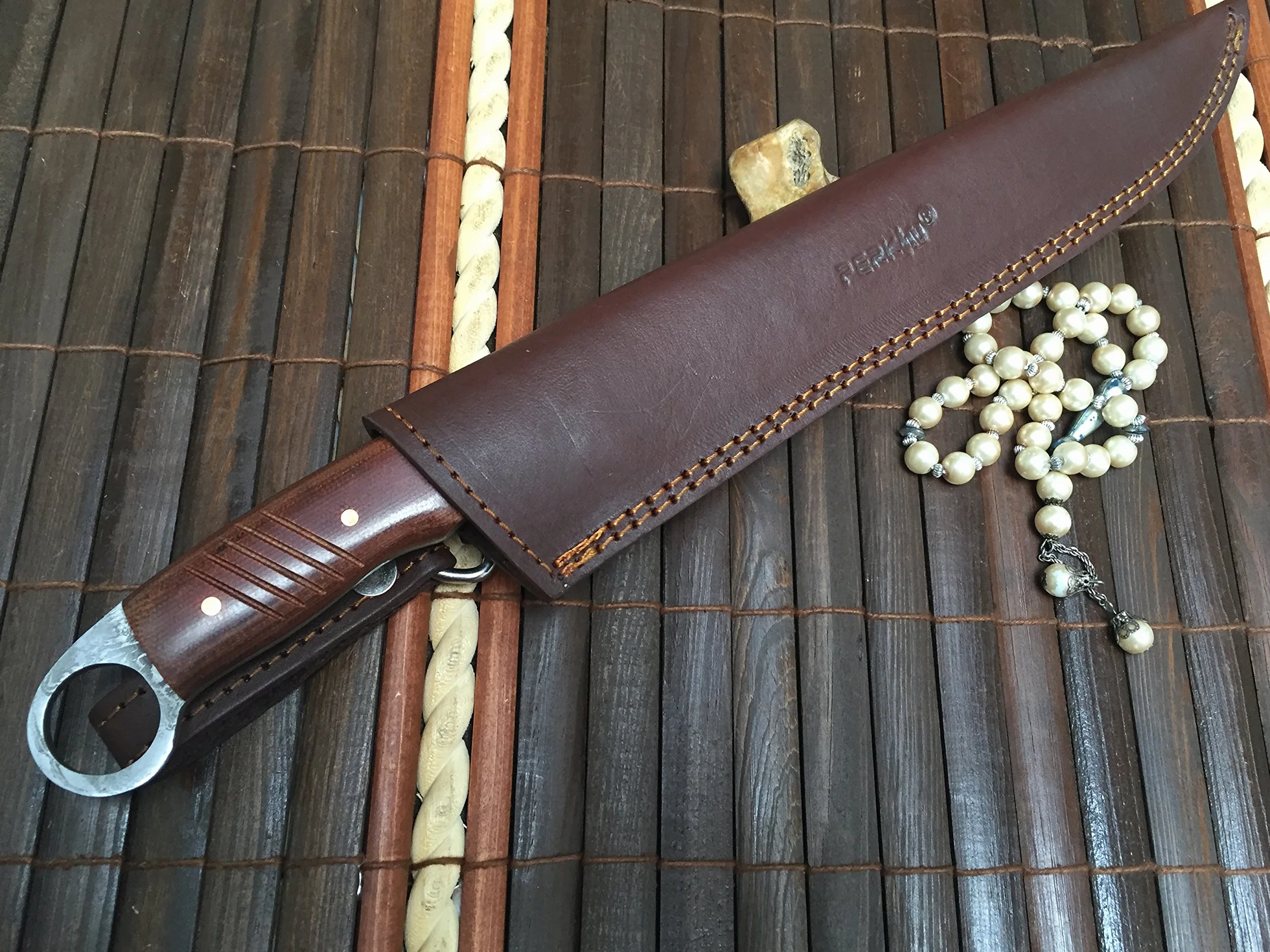 Coltello da caccia in acciaio Damasco (personalizzabile)