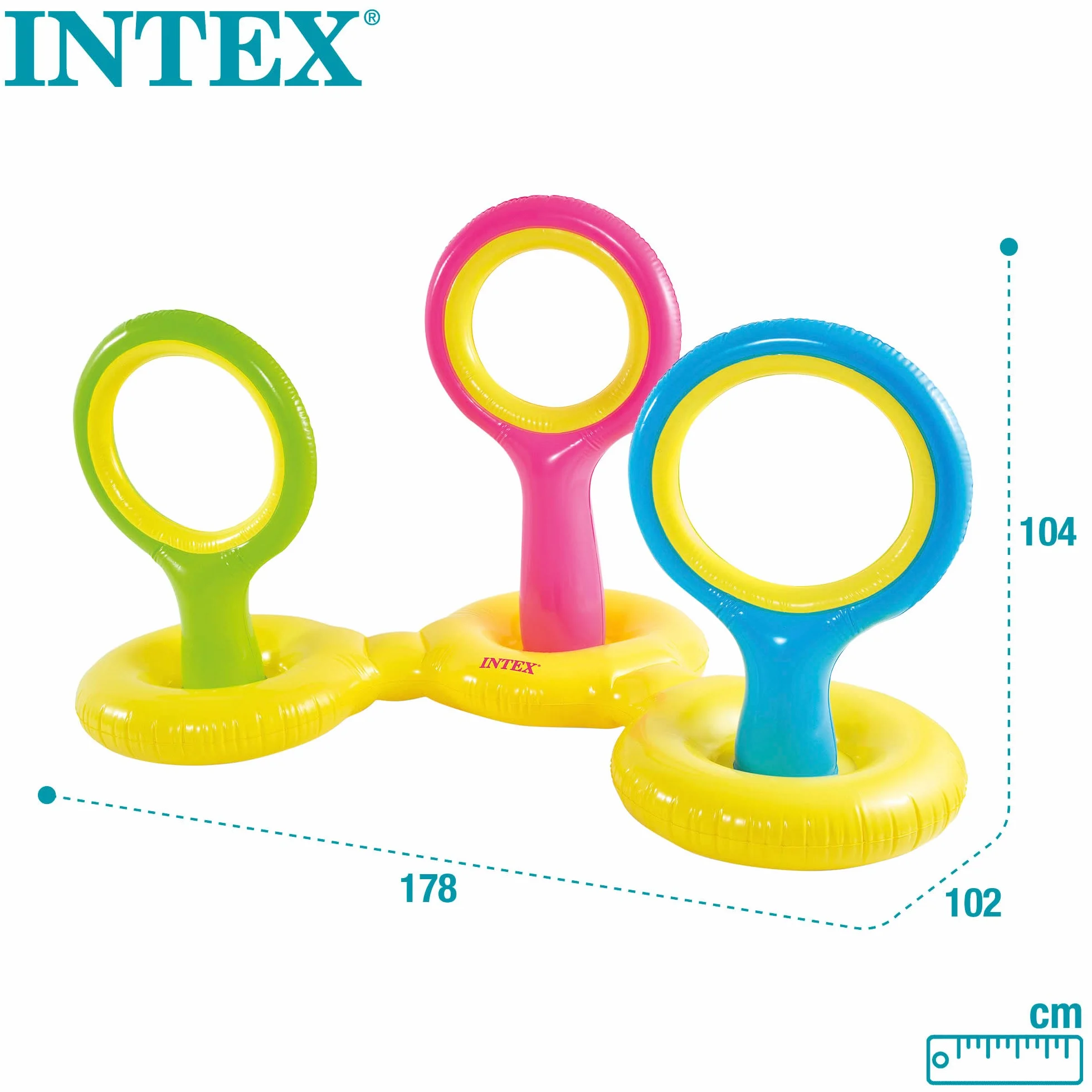 Intex 57510NP Gioco Del Disco Gonfiabile Galleggiante Vinile Multicolore 178x102x104 cm