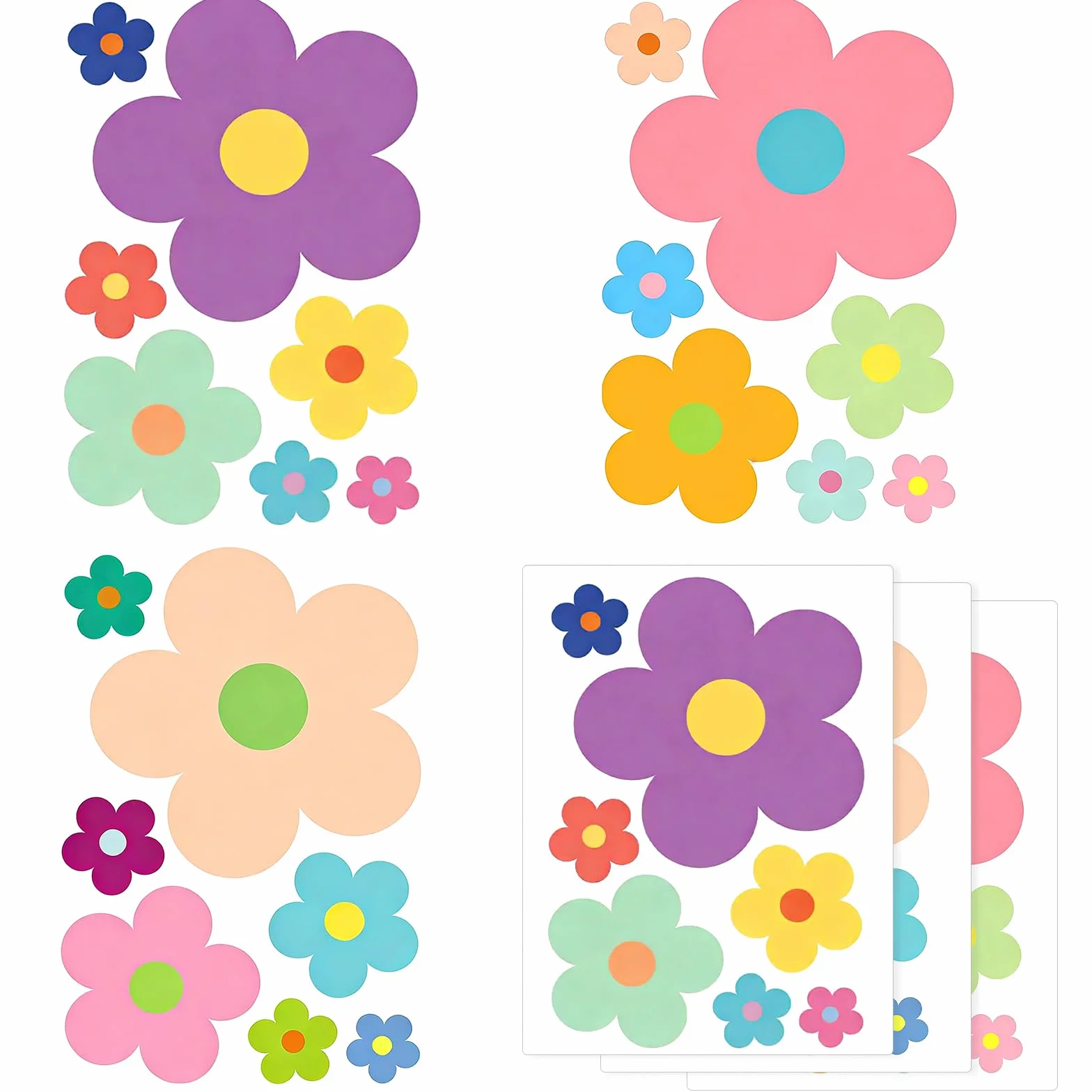3 Adesivi Auto Impermeabili Sticker Bici Sticker Moto Adesivi Fiori Adesivo per Auto, Camion, Moto, Camper, Scooter, Paraurti, Finestra, Casco, Valigia, Laptop