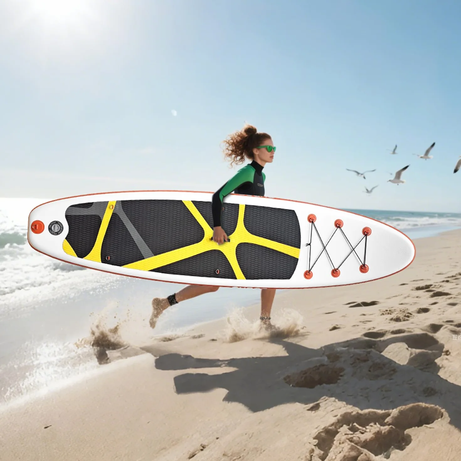 SUDOO Tavola da surf gonfiabile 3 m 15,2 cm EVA Deck kit completo per principianti adulti pesca yoga surf