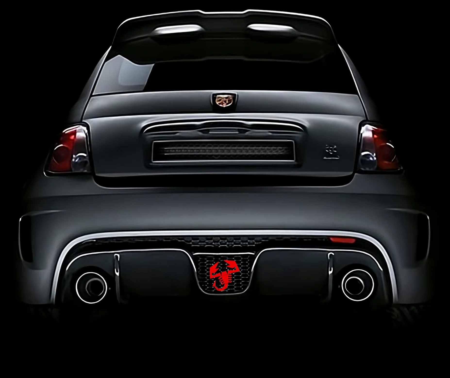 Logo Scorpione Abarth 500 595 695 Badge Diffusore Posteriore Stemma Fiat Griglia Rosso