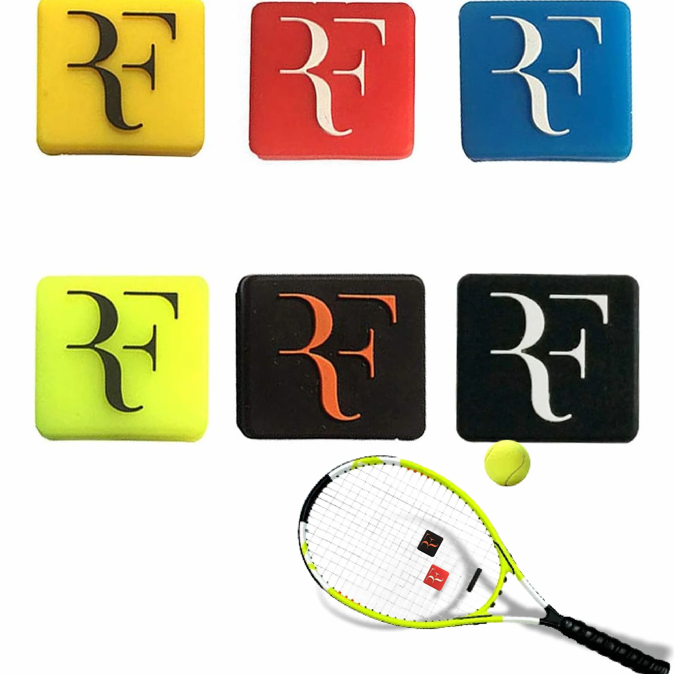 Ammortizzatore per Racchetta Tennis 6pcs Silicone Anti-Vibrazione Anti-Skid
