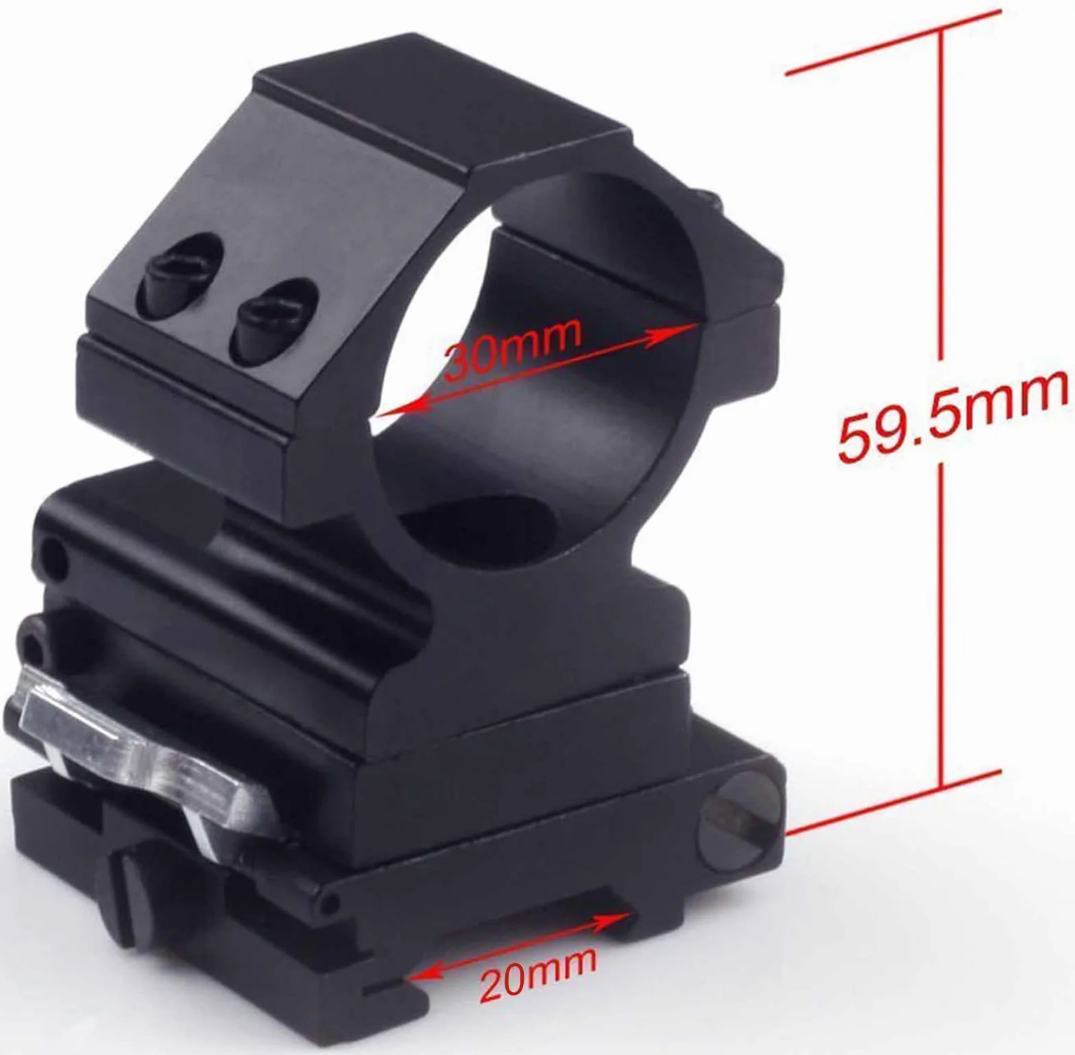 3X Magnifier Scope Sight Flip to Side compatibile con 20mm Picatinny Weaver Rail