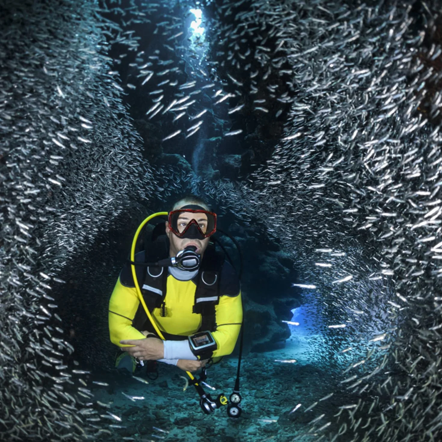 Maschera subacquea Pano 3 adulti vetro temperato antiappannamento copertura nasale snorkeling nuoto