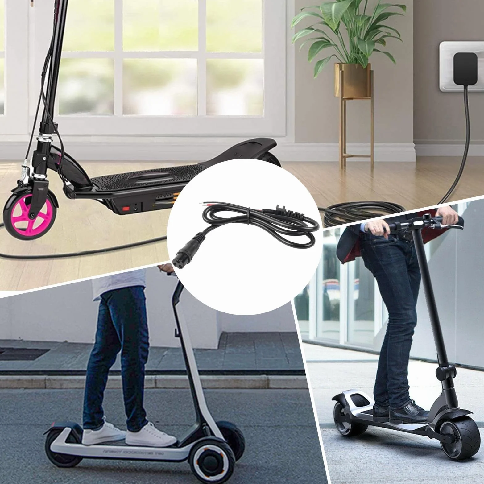 Connettore Porta di Ricarica per Scooter Elettrico 3 Pin 220V Materiali Ignifughi