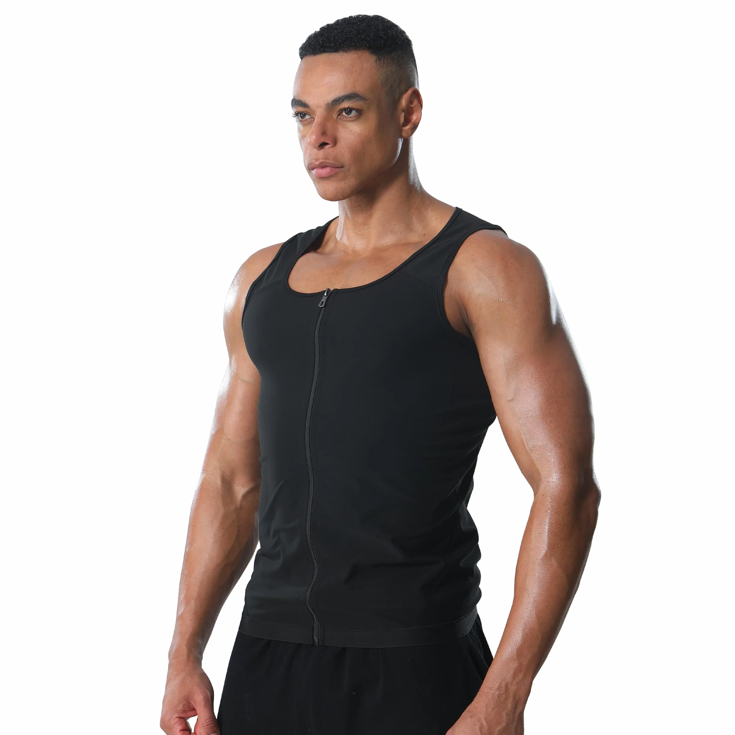 Canotta Sauna Dimagrante Uomo Gilet Sudore Fitness Sportivo Body Shaper Snellente Canottiera Allenamento Palestra Perdita Peso Shapewear Cerniera