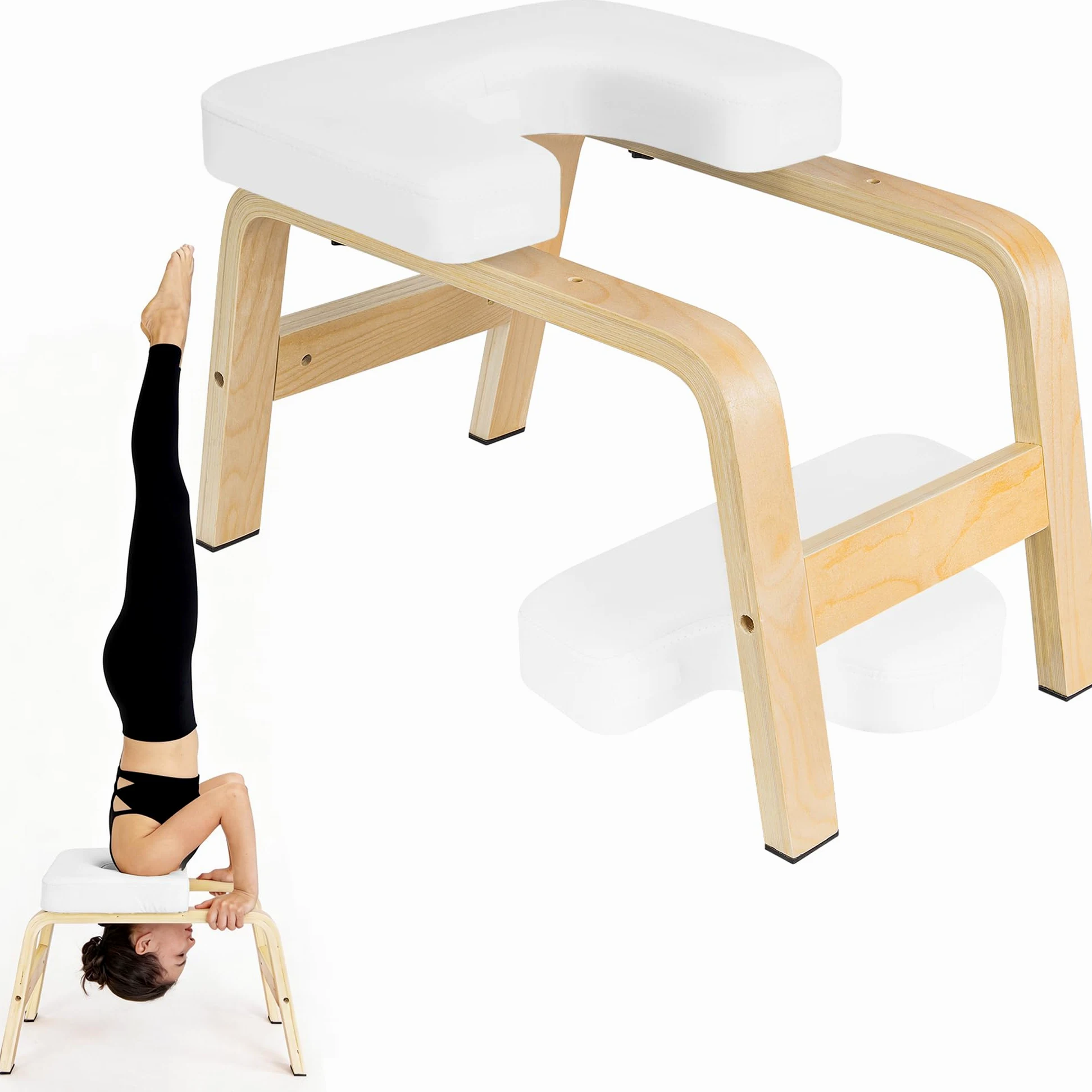 Cucina per yoga di alta qualità, 150 kg 6,3 cm di spessore, imbottitura impermeabile, piedi antiscivolo e yogurt per l'allungamento della schiena per diverse applicazioni come lo yoga, Pilates bianco