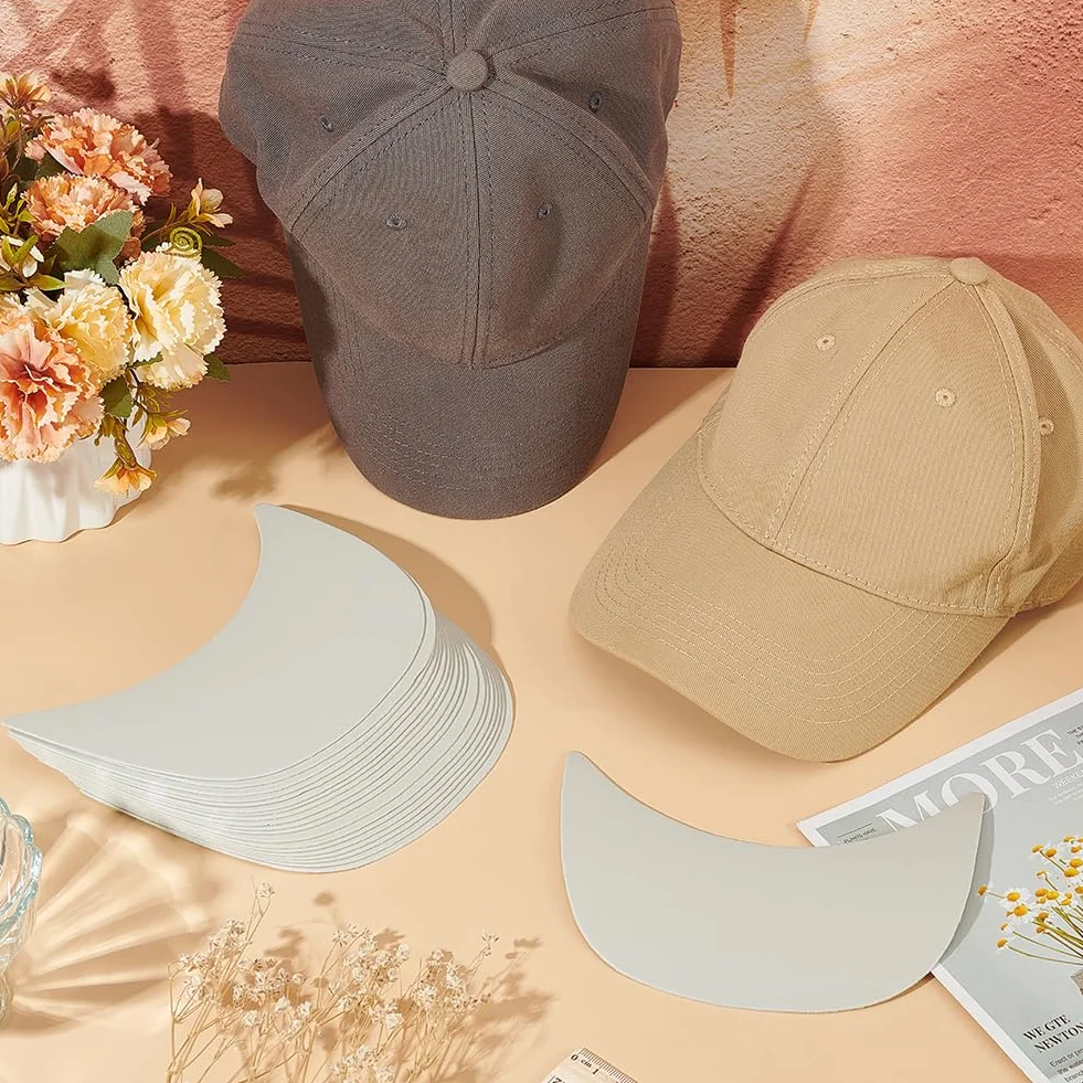 BENECREAT Inserto Visiera Berretto 20 pz - Cappello Plastica Tesa Sagomata per Cucito Artigianato