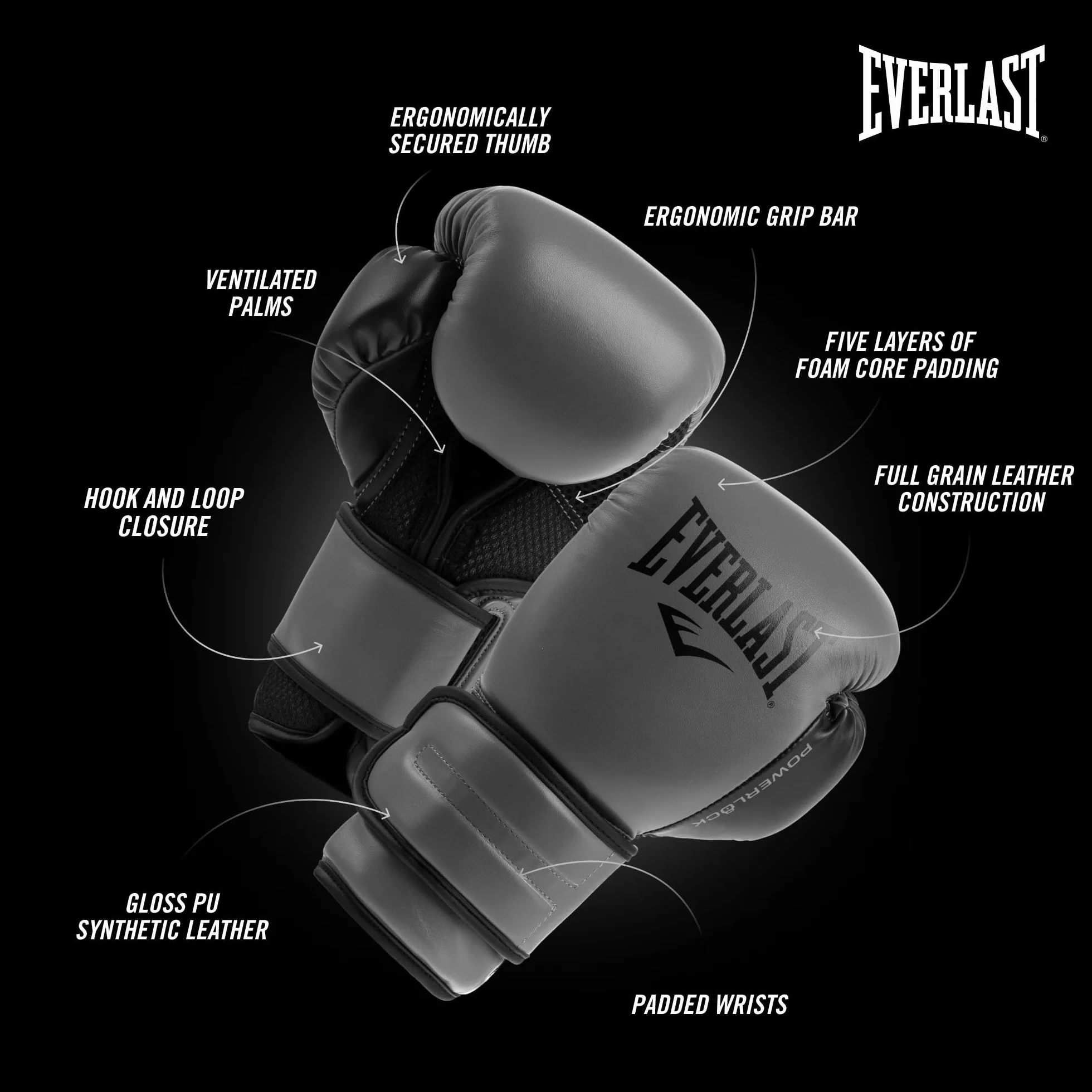 Everlast Powerlock OG & Powerlock 2R Guantoni da Boxe per Sacco e Sparring, Chiusura a Strappo