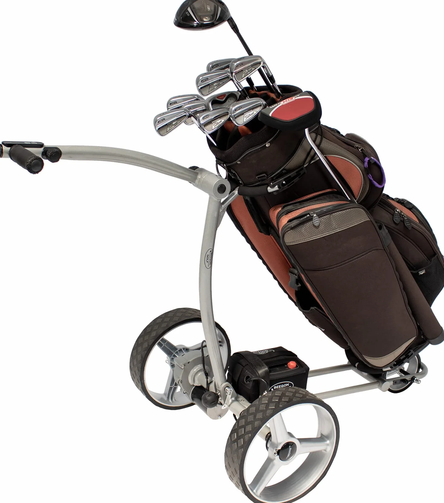 BeeGon Golf Carrello Elettrico GT-X400 PRO, Grigio Argento, Batteria al Litio 20 Ah