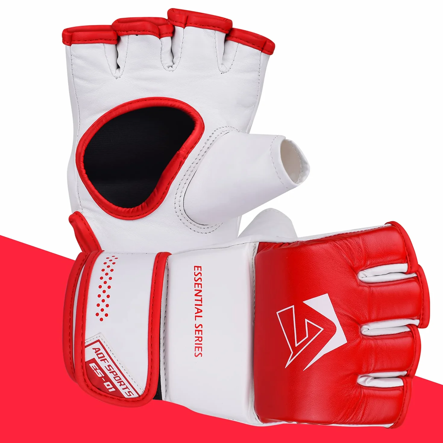 Guantoni da Boxe MMA Palmo Aperto Ecopelle Guantoni per Sacco Allenamento Muay Thai Kickboxing