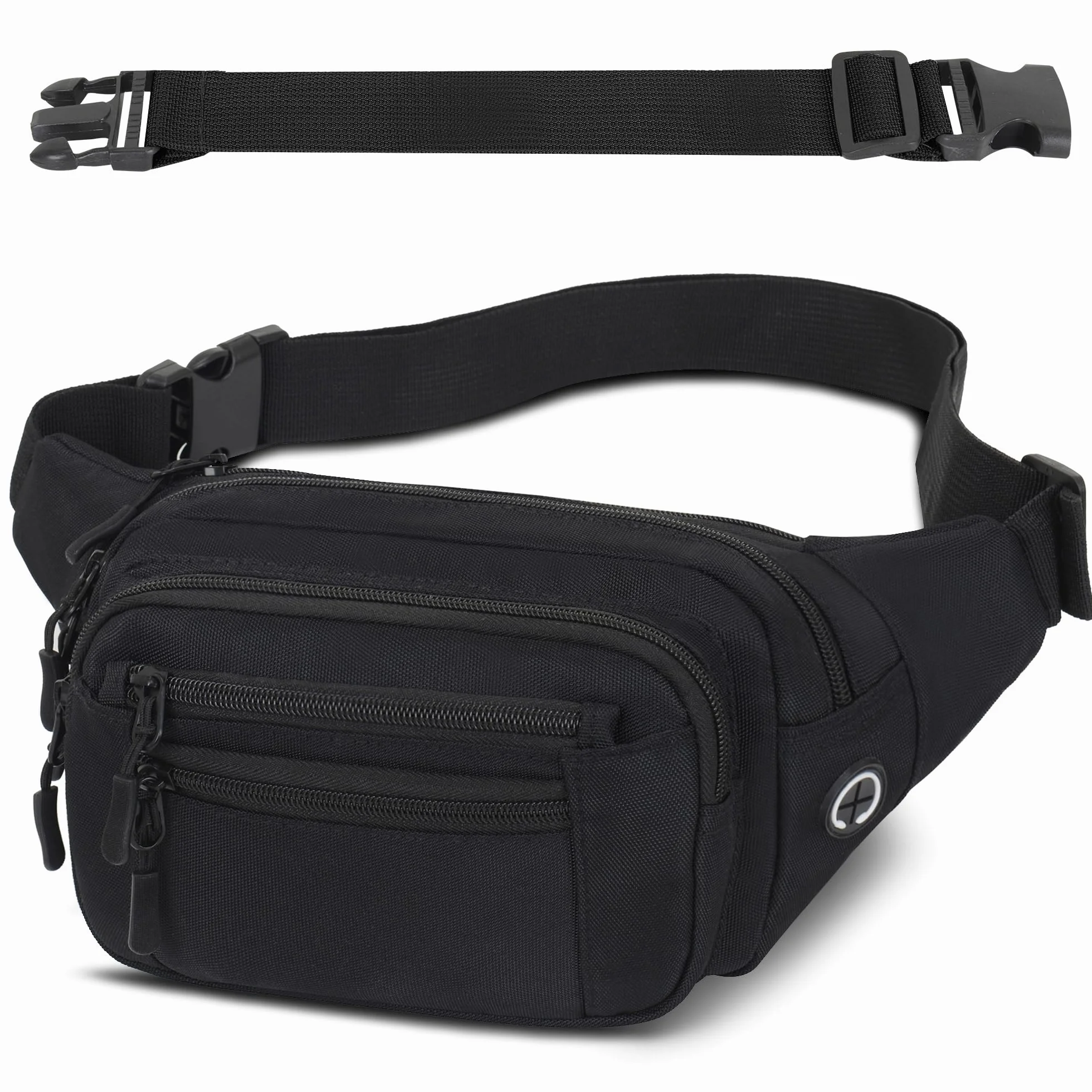 Marsupio Uomo Donna Sportivo Impermeabile Cintura Regolabile 30 cm 6 Tasche Cerniera Outdoor Passeggiate Escursionismo Trekking Ciclismo Viaggio