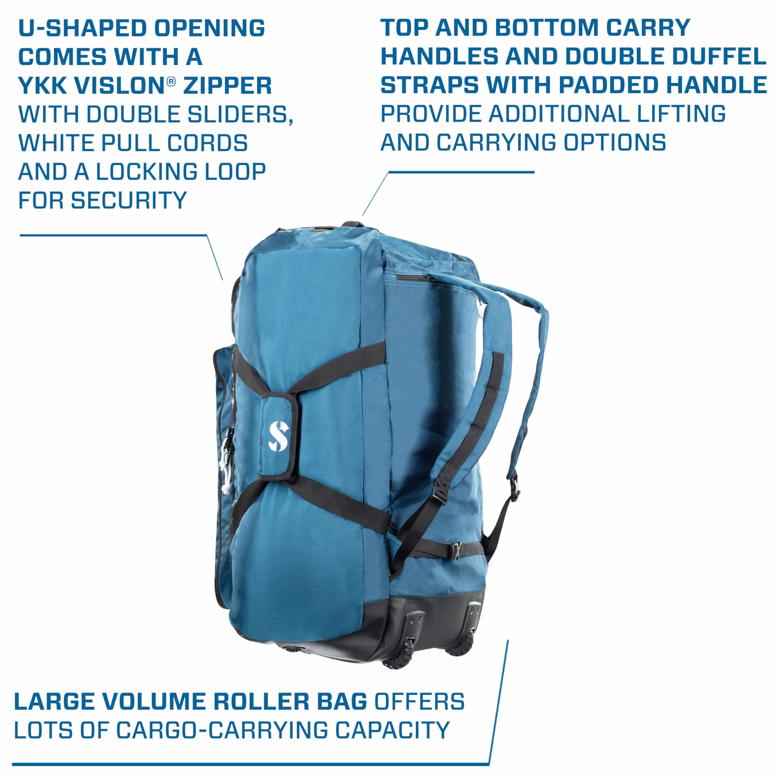 SCUBAPRO Sport Bag 125 Borsa con Ruote Blu Zaino