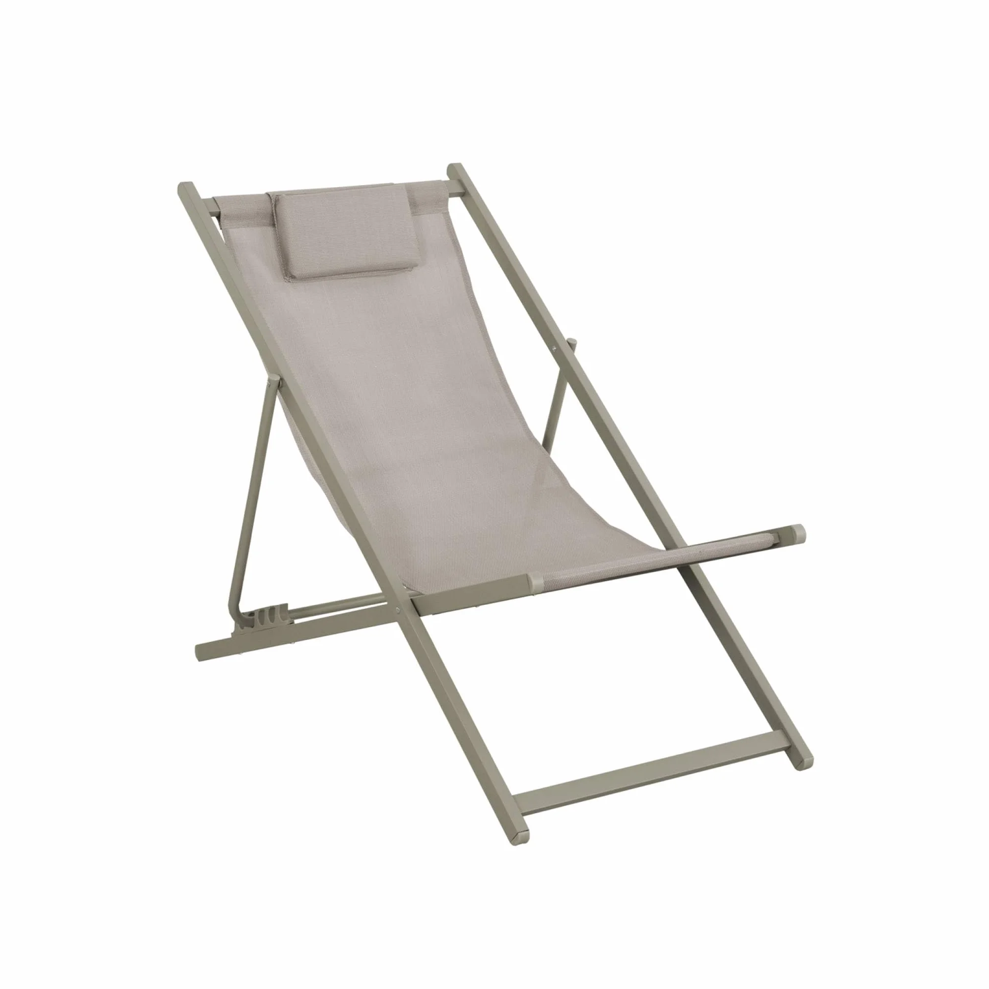 Set 2 sedie sdraio pieghevoli con cuscino e multiposizione Verde kaki - 102x62x81 cm