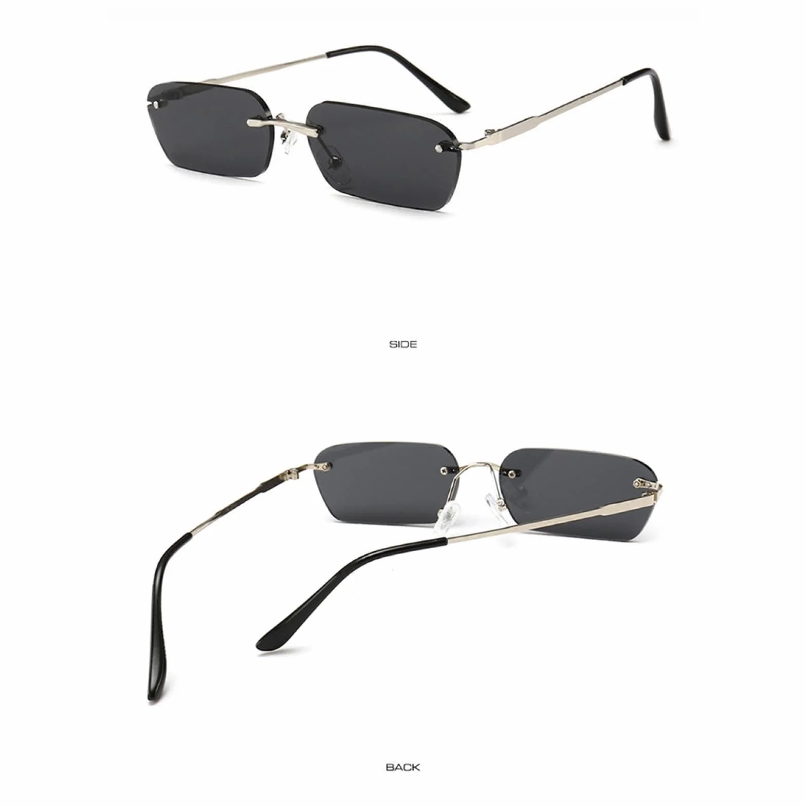 Occhiali da sole senza montatura trasparenti UV400 uomo