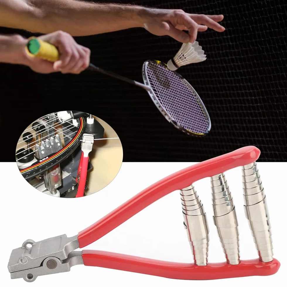 Abrazadera de encordado de raquetas de tenis con cabezal ancho, 3 resortes